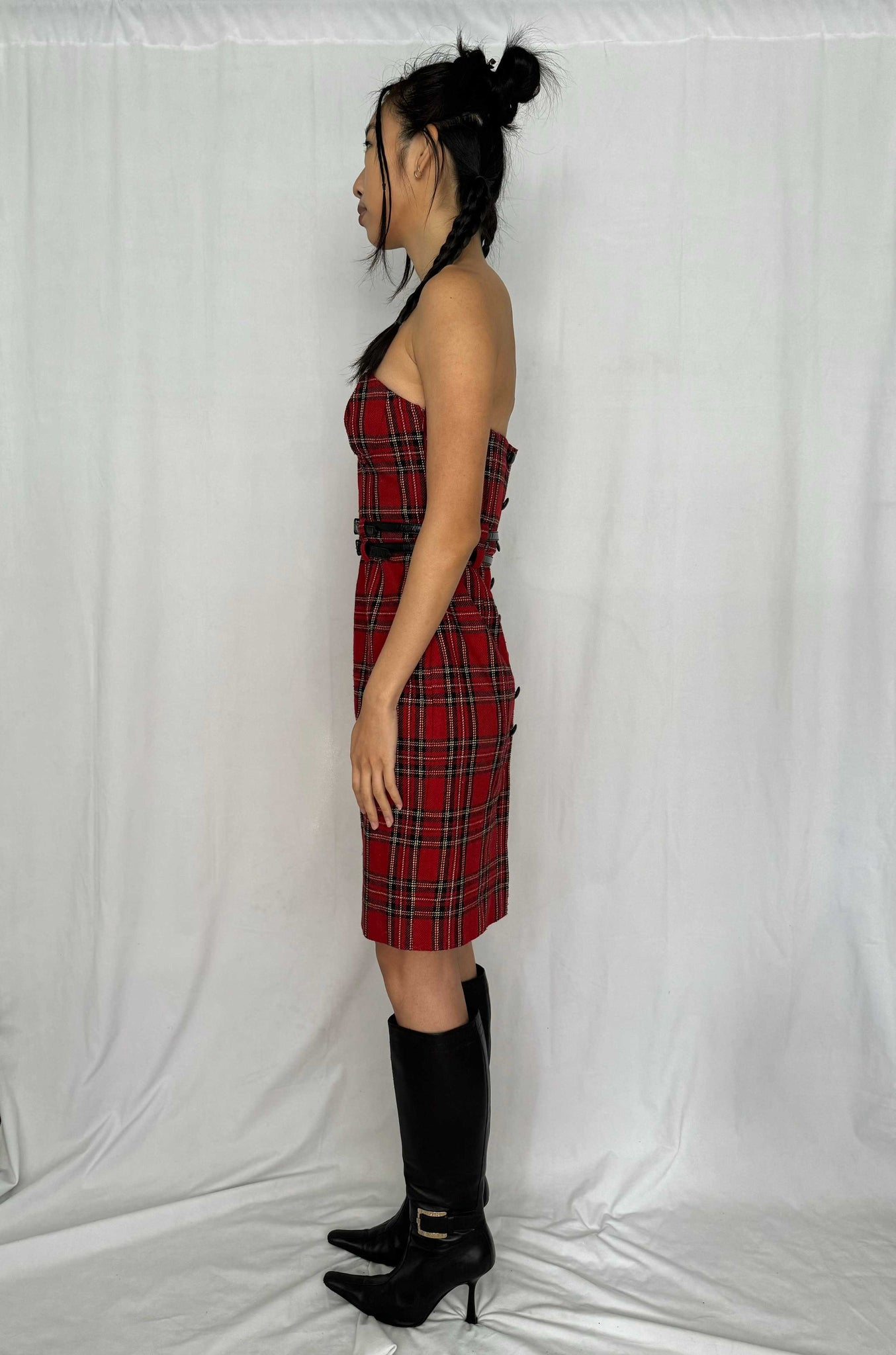 Betsey Johnson Strapless Tartan Dress