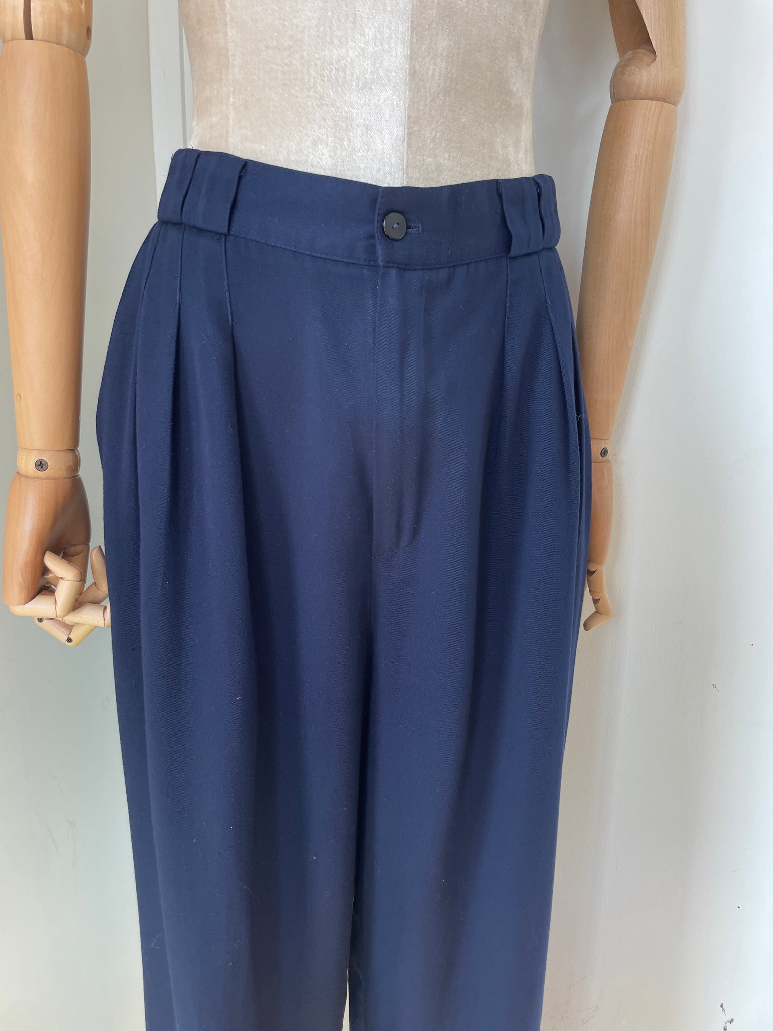 Navy Pleated Trouser