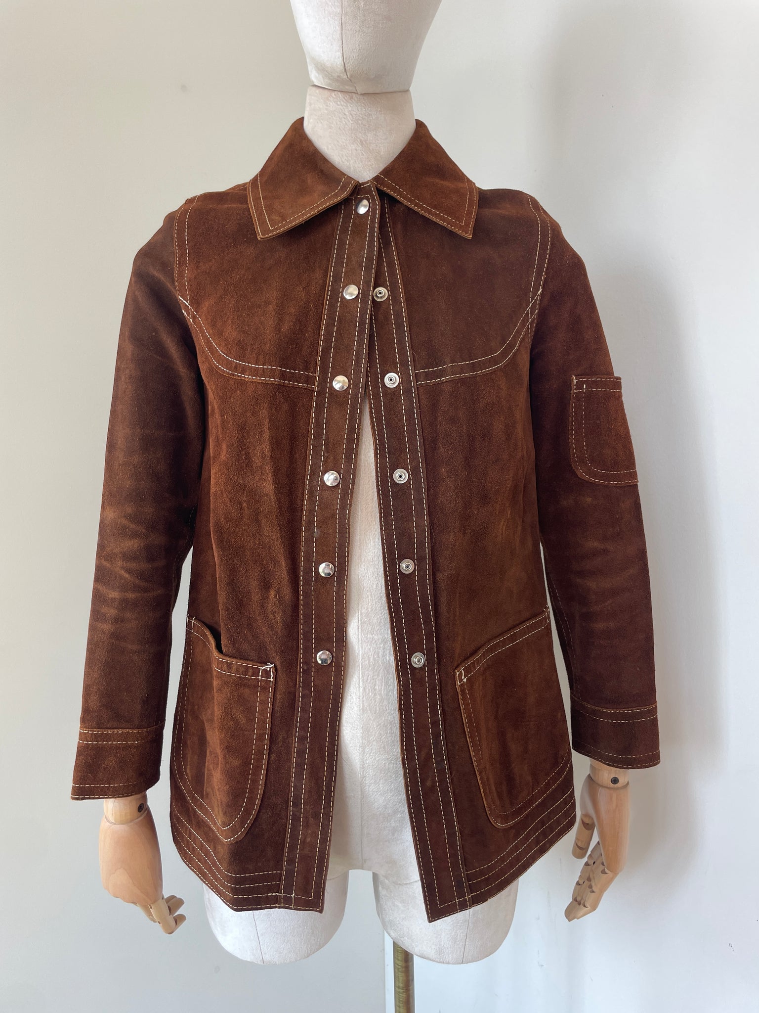 Suede Top Stitch Jacket