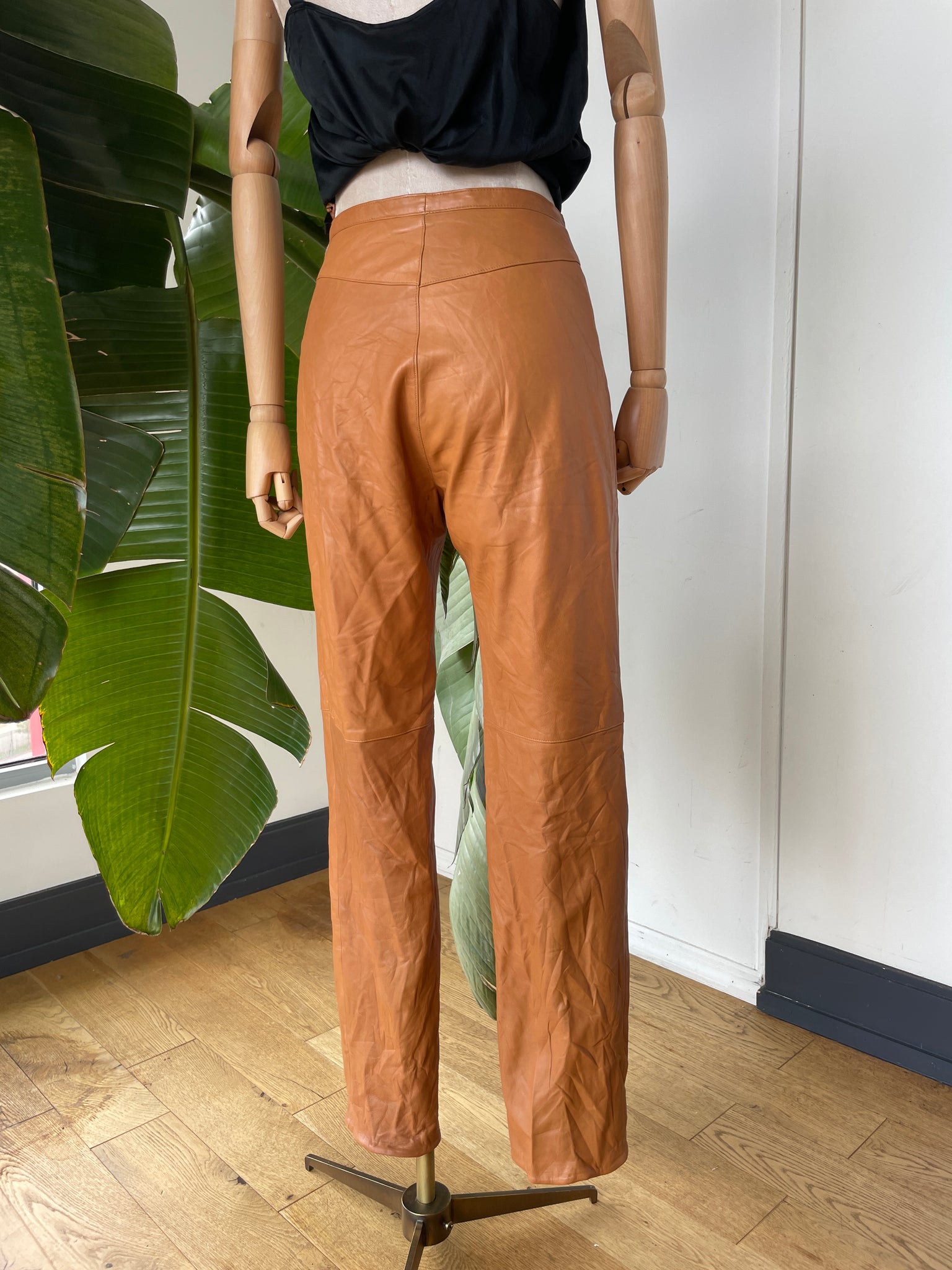 Chestnut Derimod Leather Pants