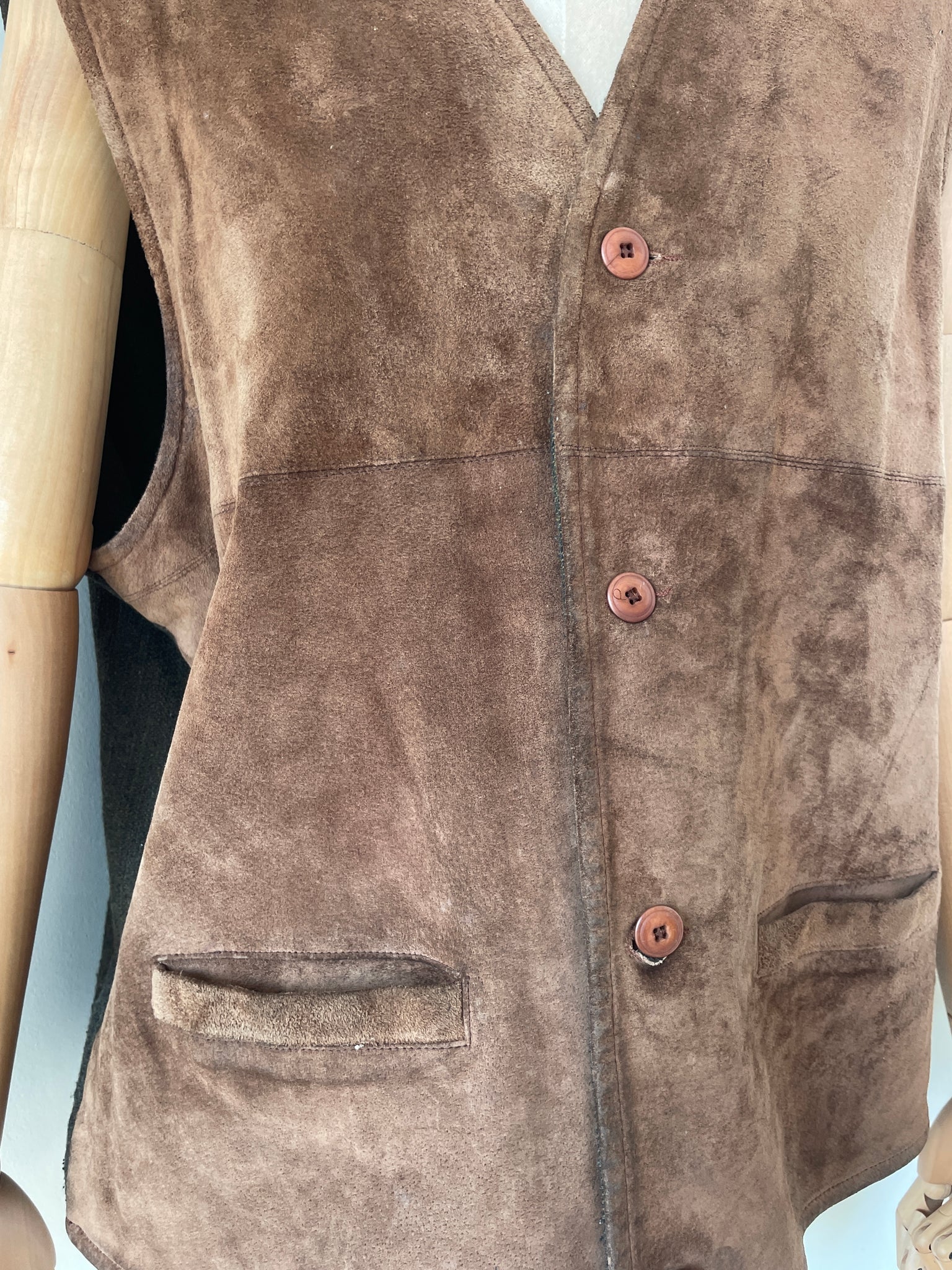 Barney's Wool Suede Combo Vest