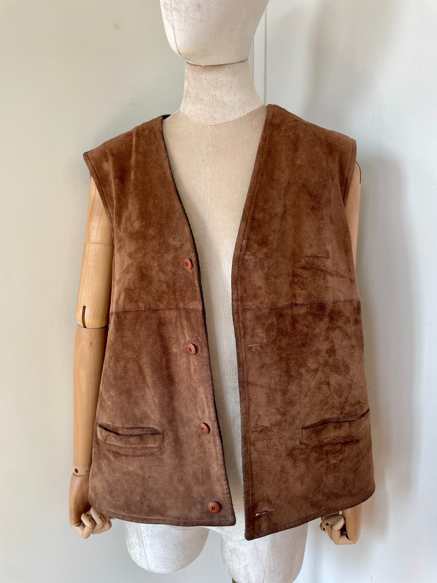 Barney's Wool Suede Combo Vest