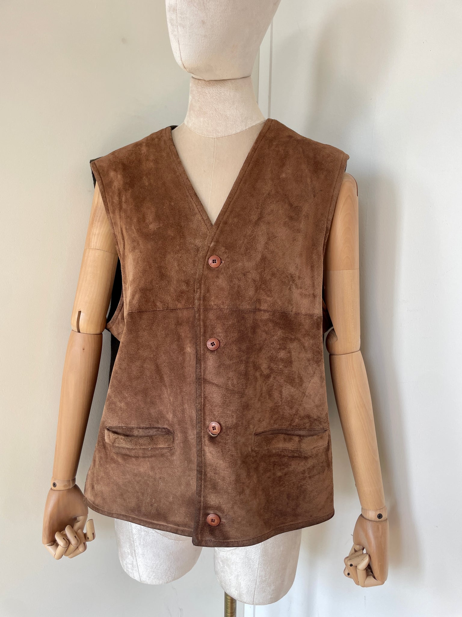 Barney's Wool Suede Combo Vest