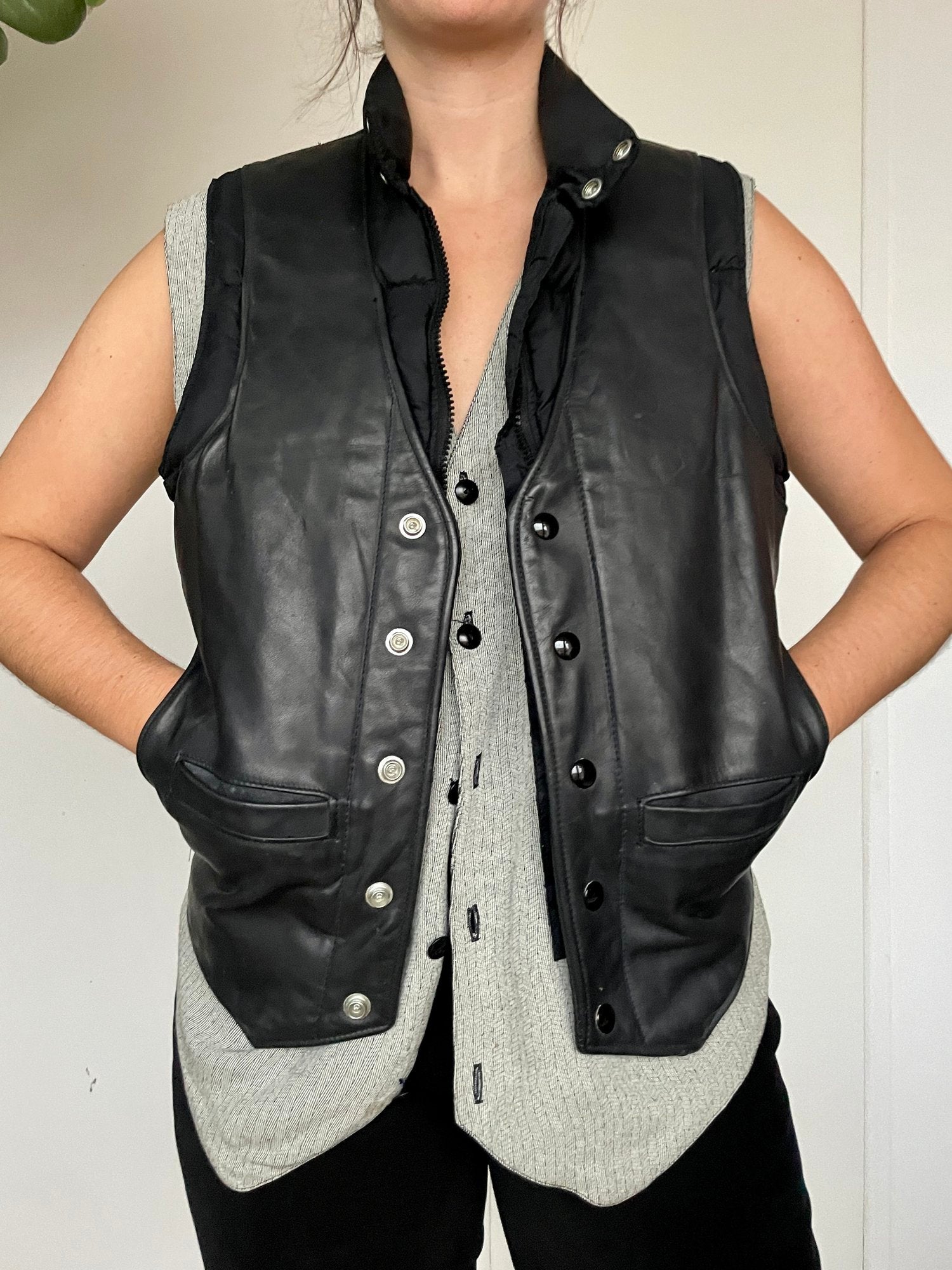 Vintage Schott Leather Puffer Vest