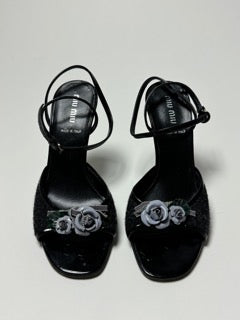 Miu Miu 90s Peep Toe Flower Heels