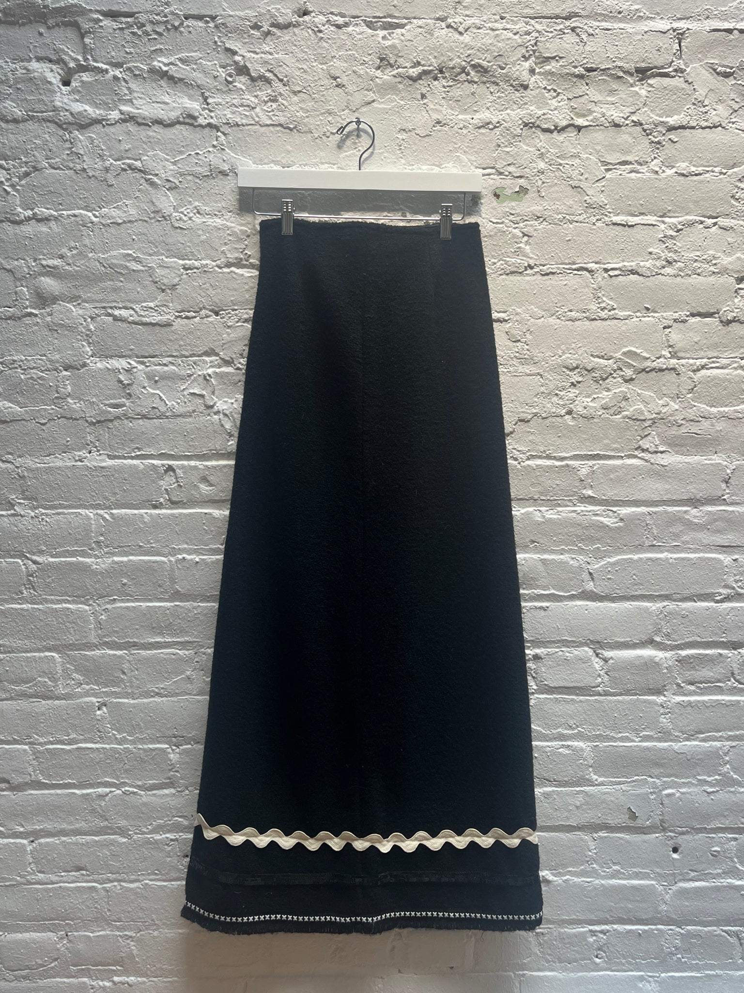 Black Wool Maxi Skirt