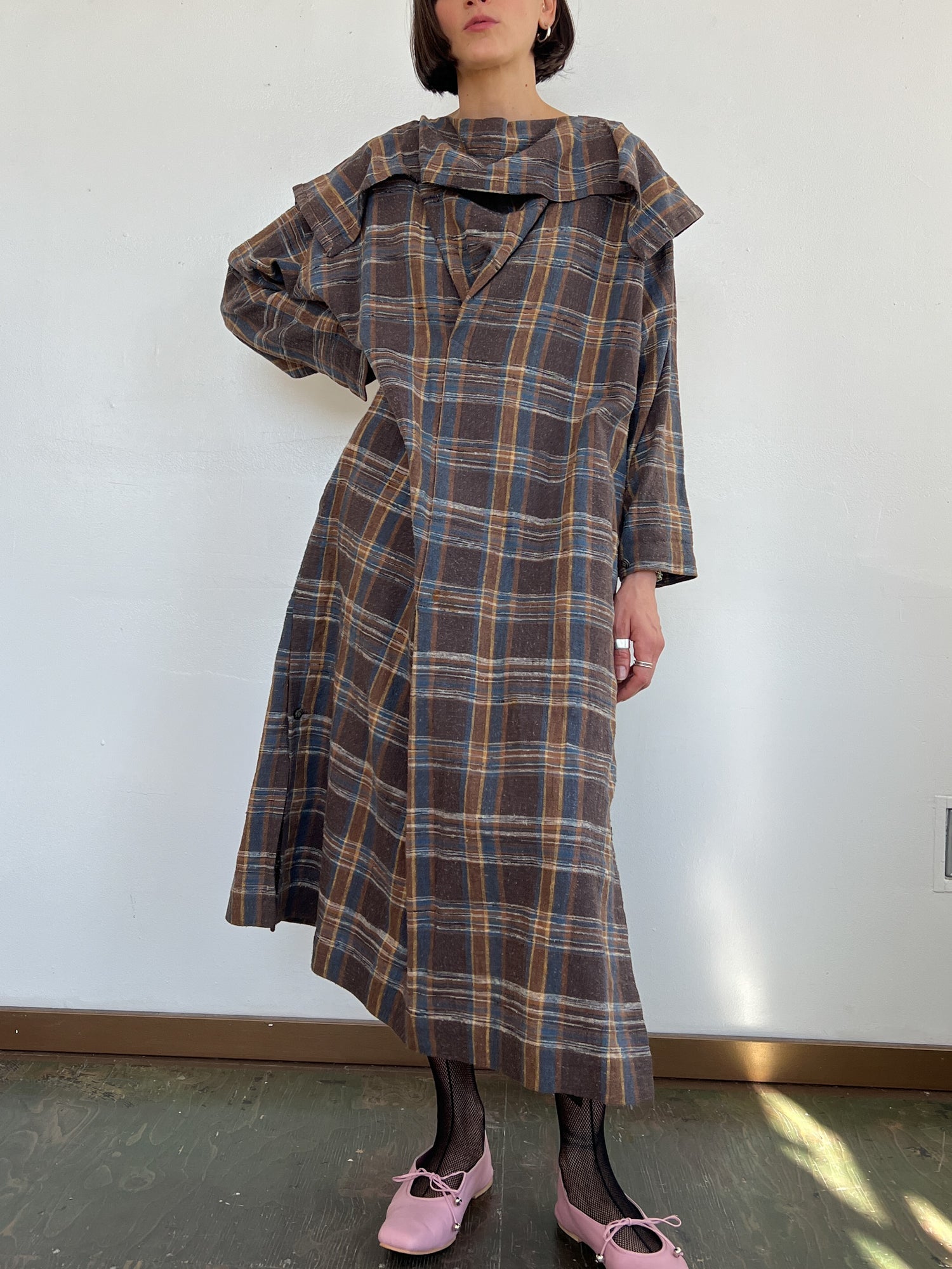 Issey Miyake Plantation Plaid Dress (S)