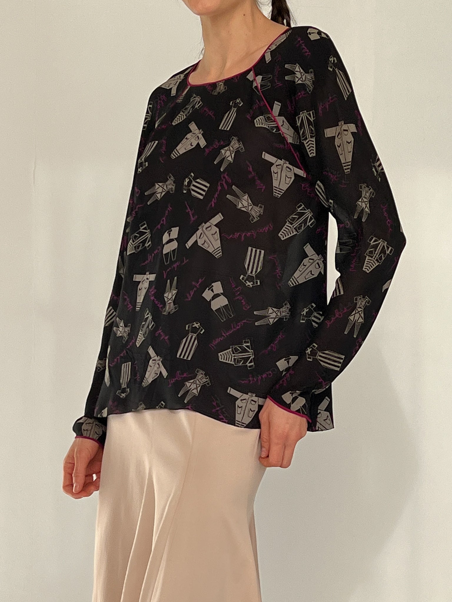 Chloe Paper Doll Silk Blouse (M)