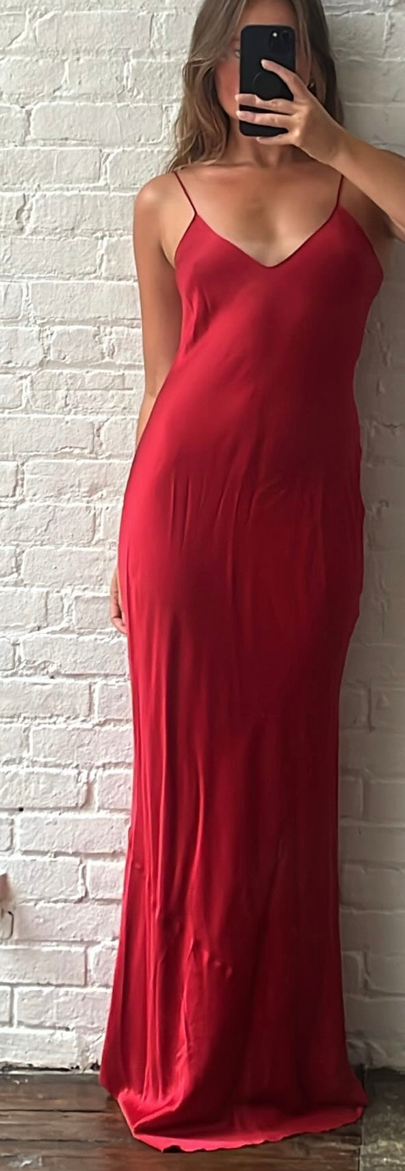 Nili Lotan Silk Red Slip Dress