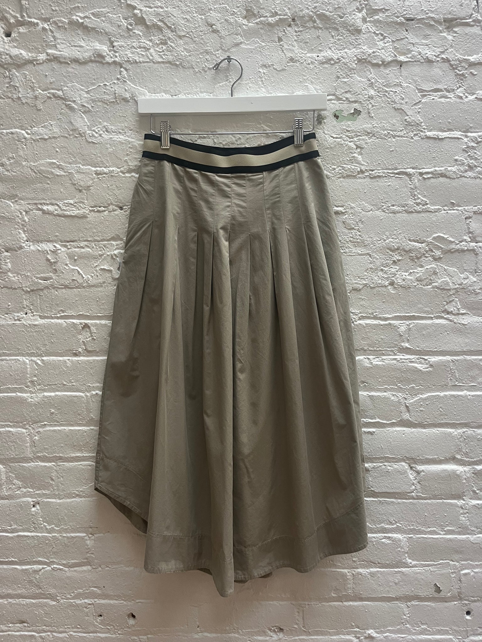 Pleated Skirt with Elastic Waist