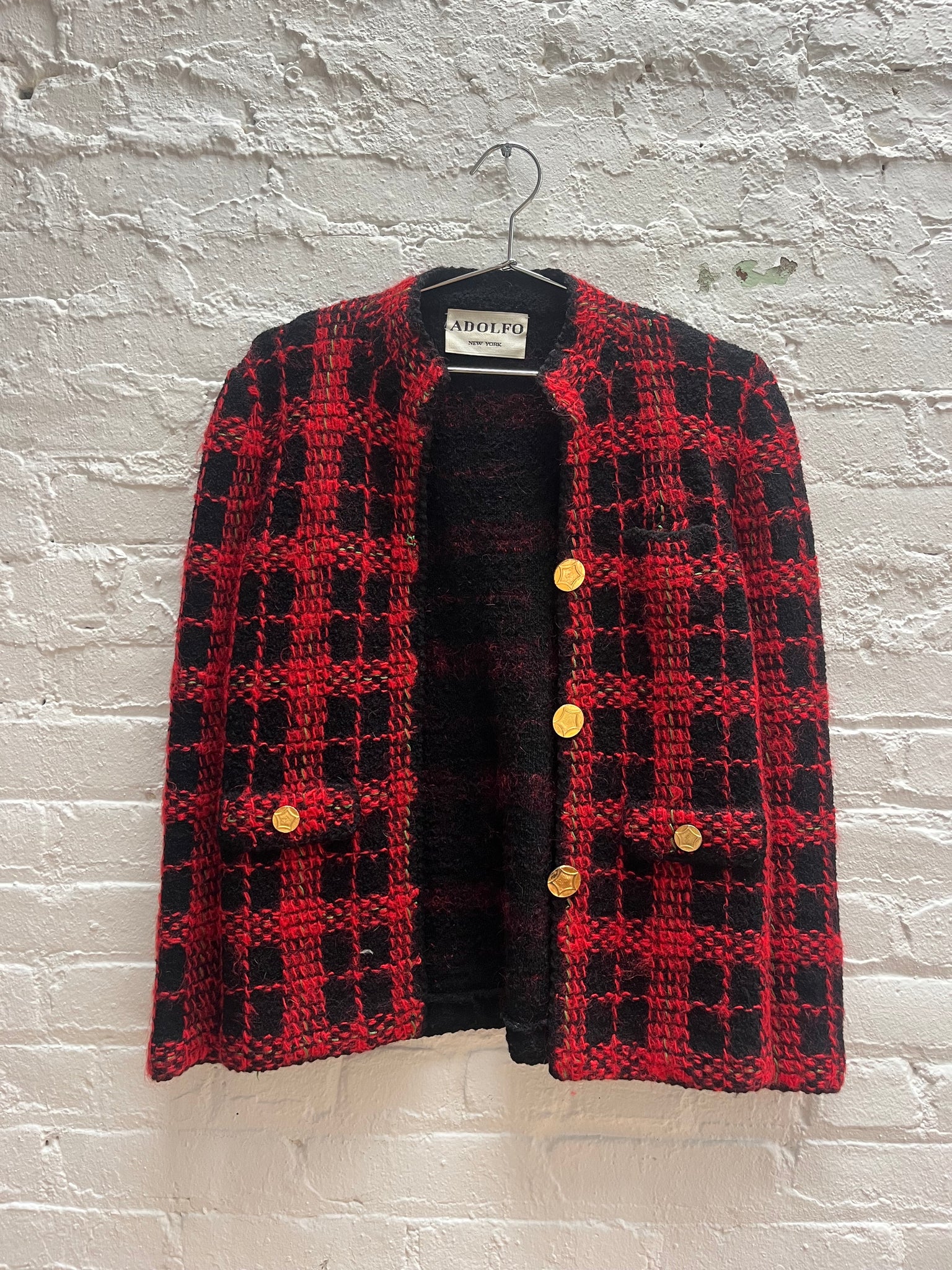 Adolfo Star Buttons Wool Jacket