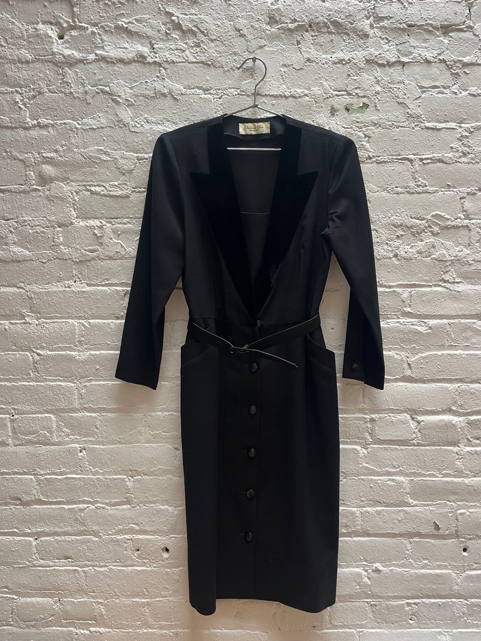 Dior Black Wool Belted Dress