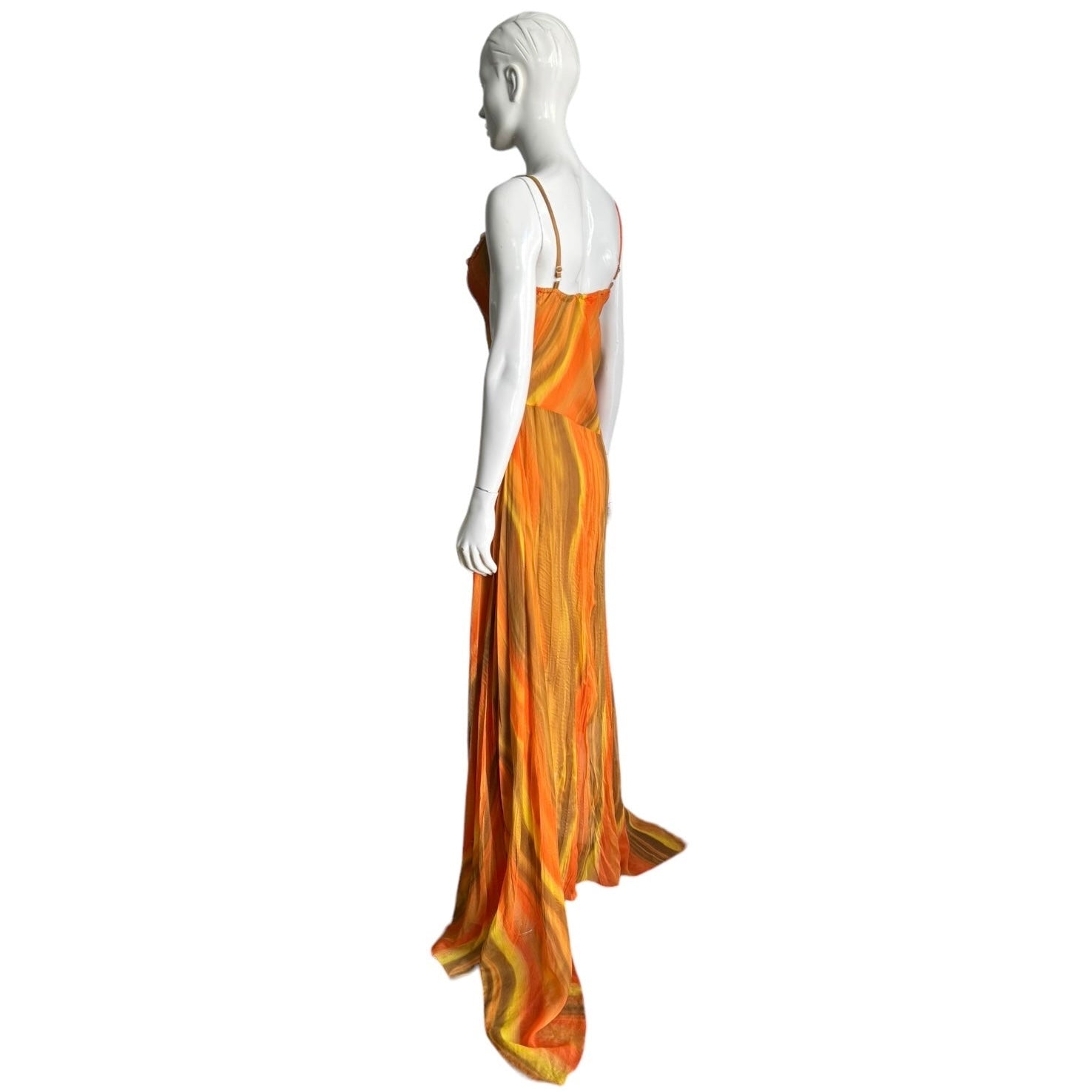 In Love 2000s Orange Ruffles Dress