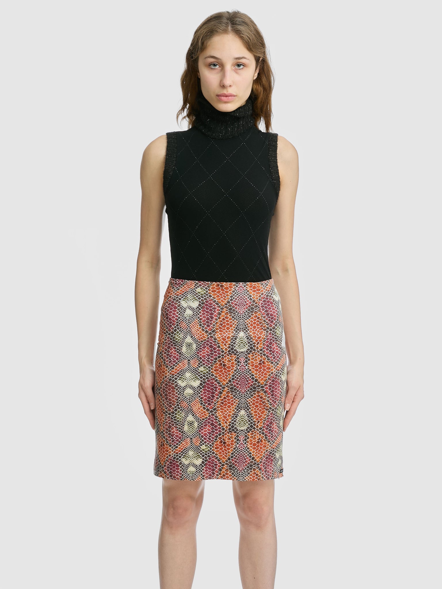 Anti-Flirt Snakeskin Midi Skirt