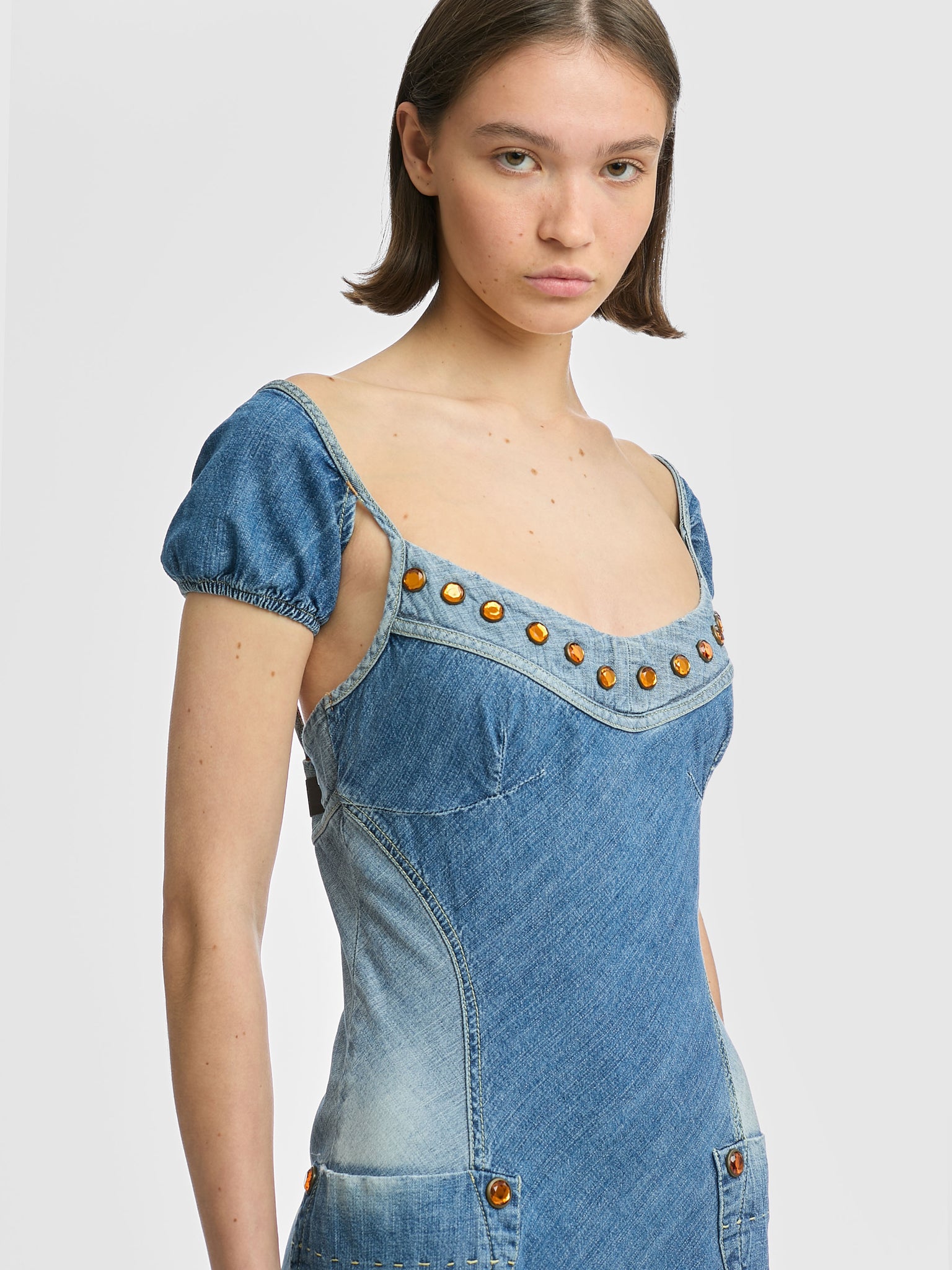 Nolita Denim Cap Sleeve Midi Dress