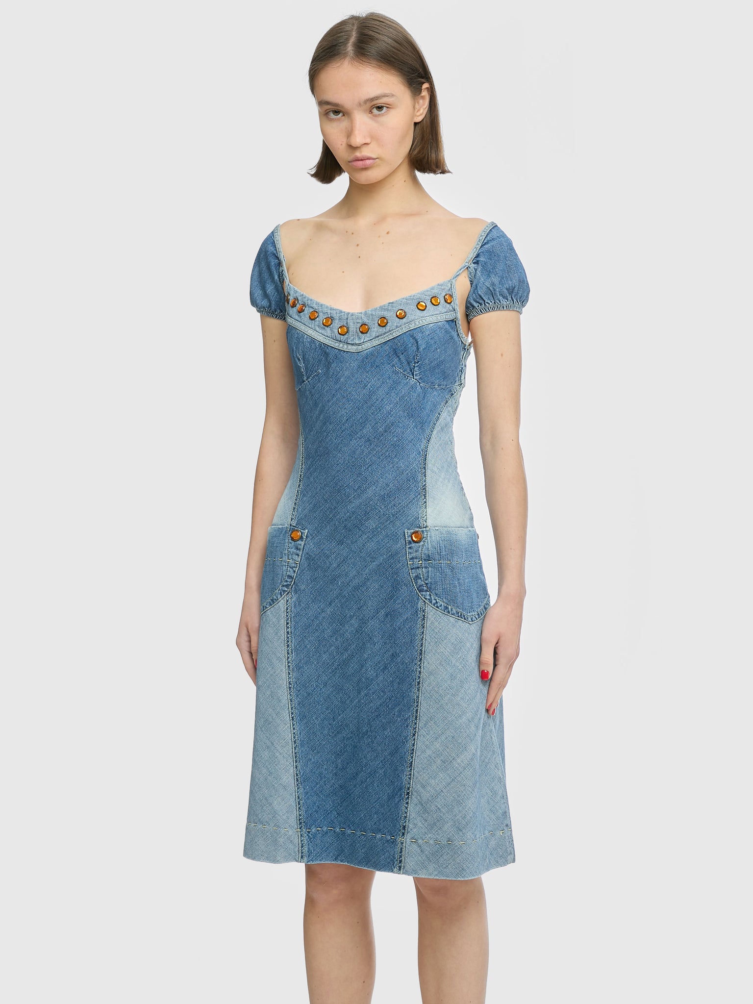 Nolita Denim Cap Sleeve Midi Dress