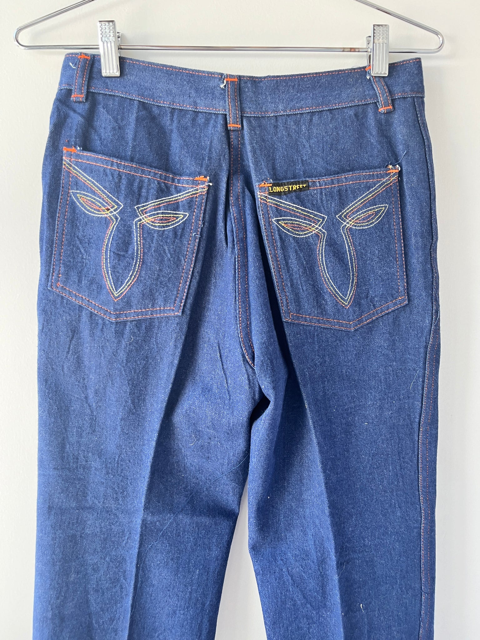 vintage 1970s deadstock rainbow pocket jeans