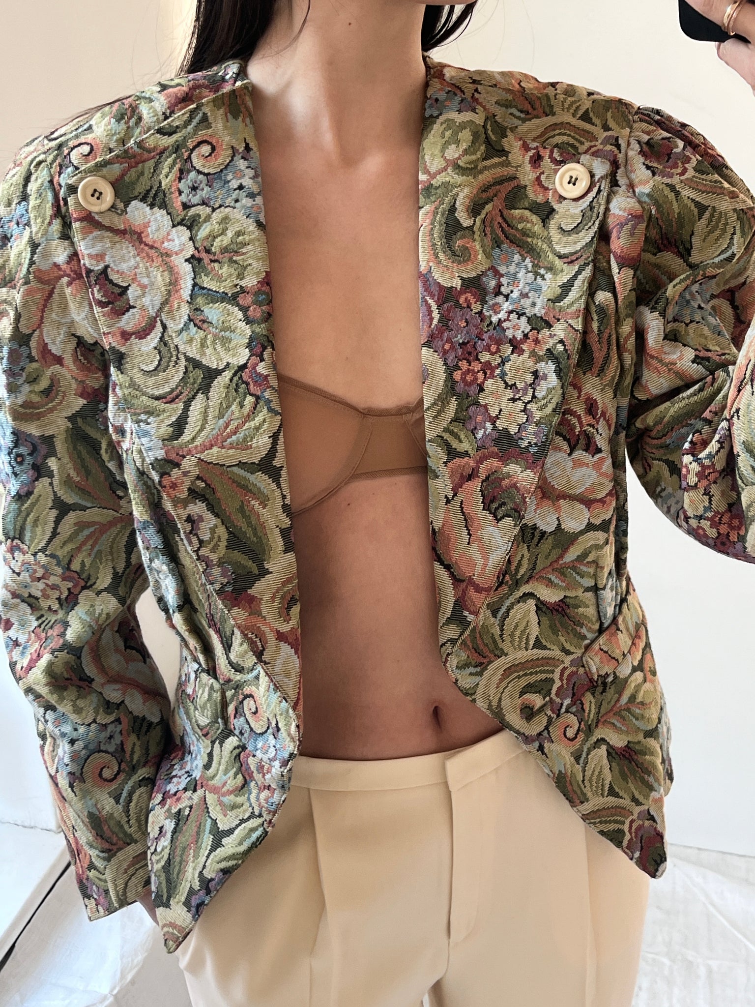 Vintage floral peplum jacket