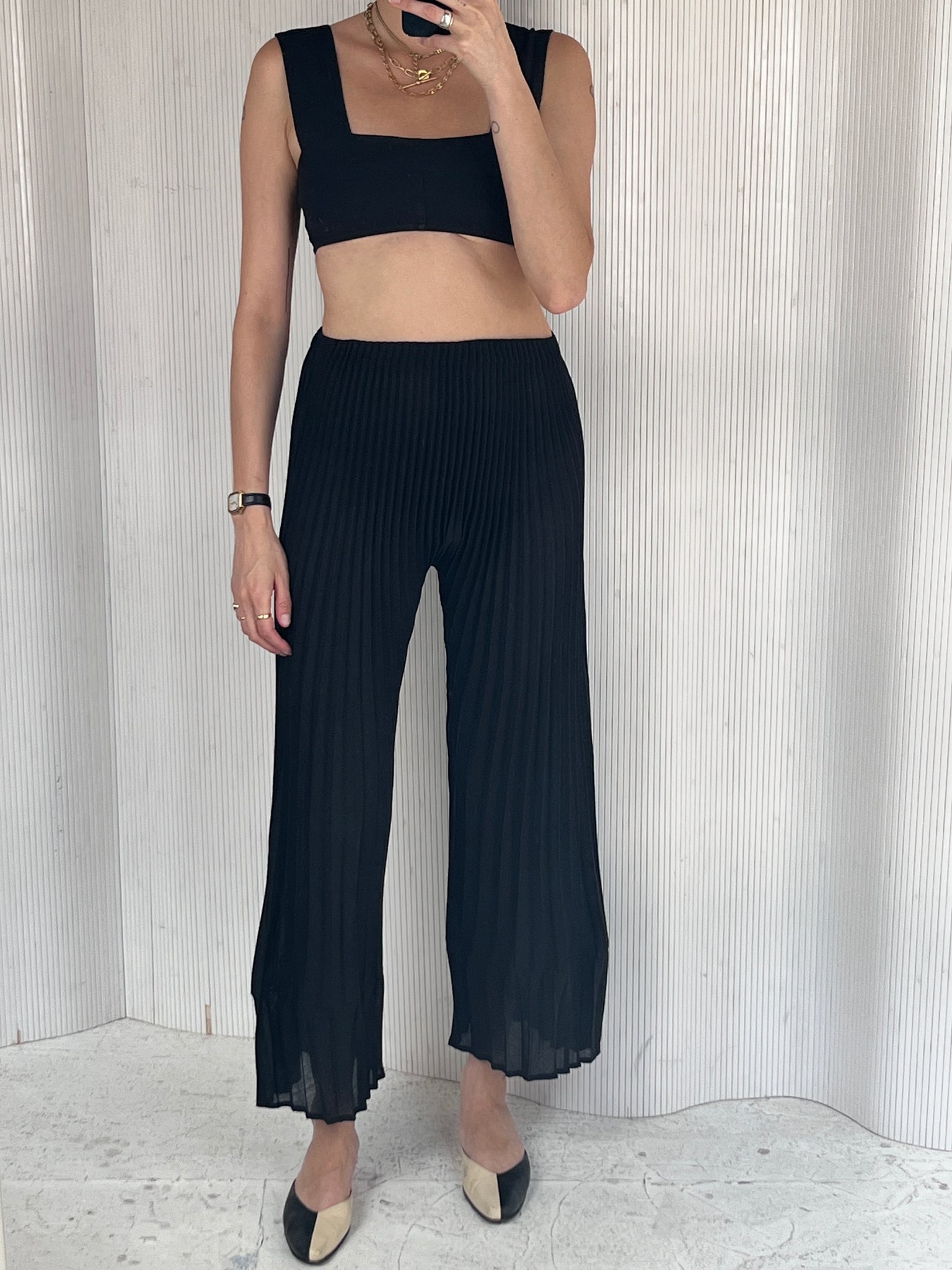 Issey Miyake Black Pleated Pant