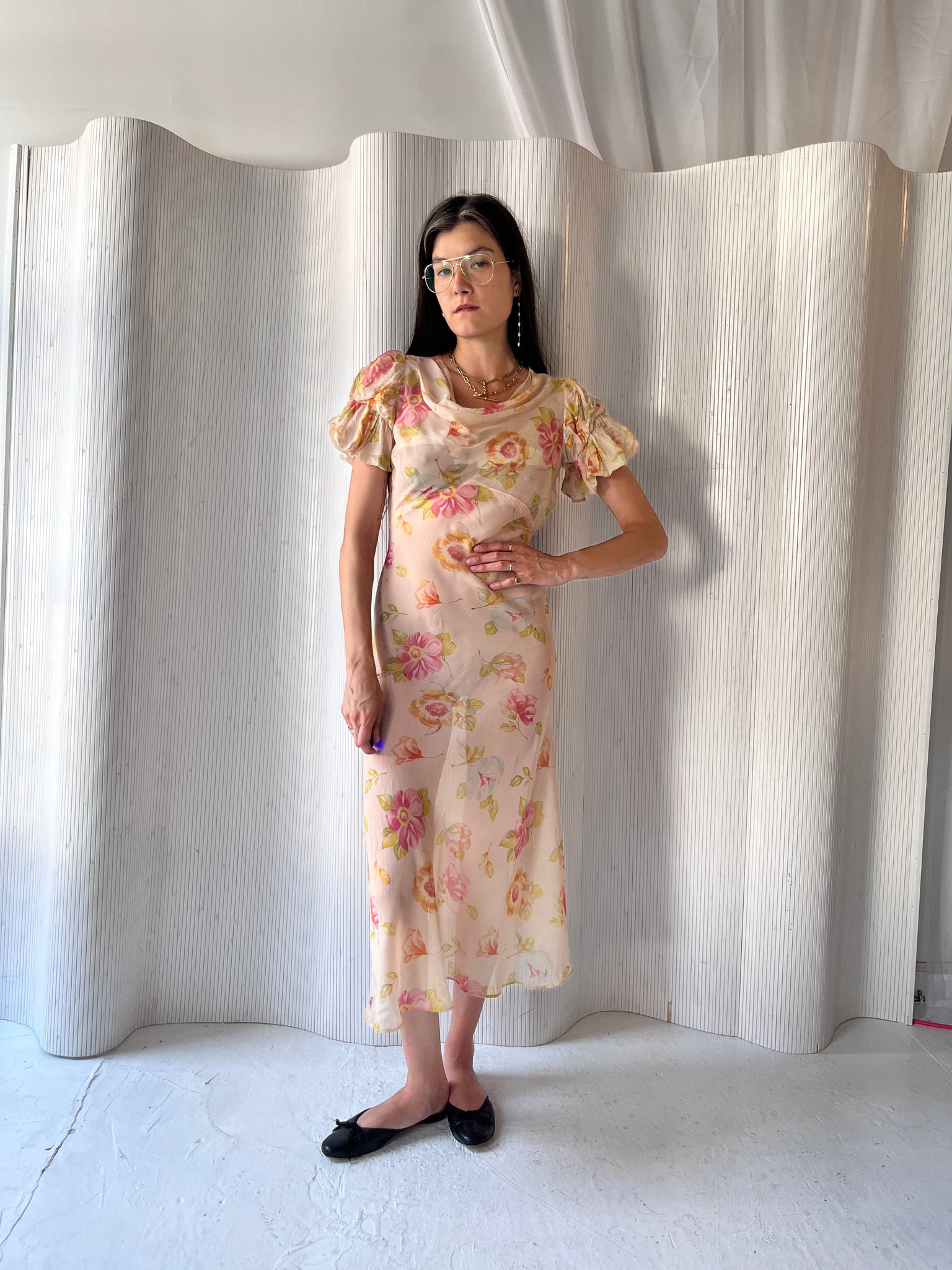 Floral sheer maxi dress