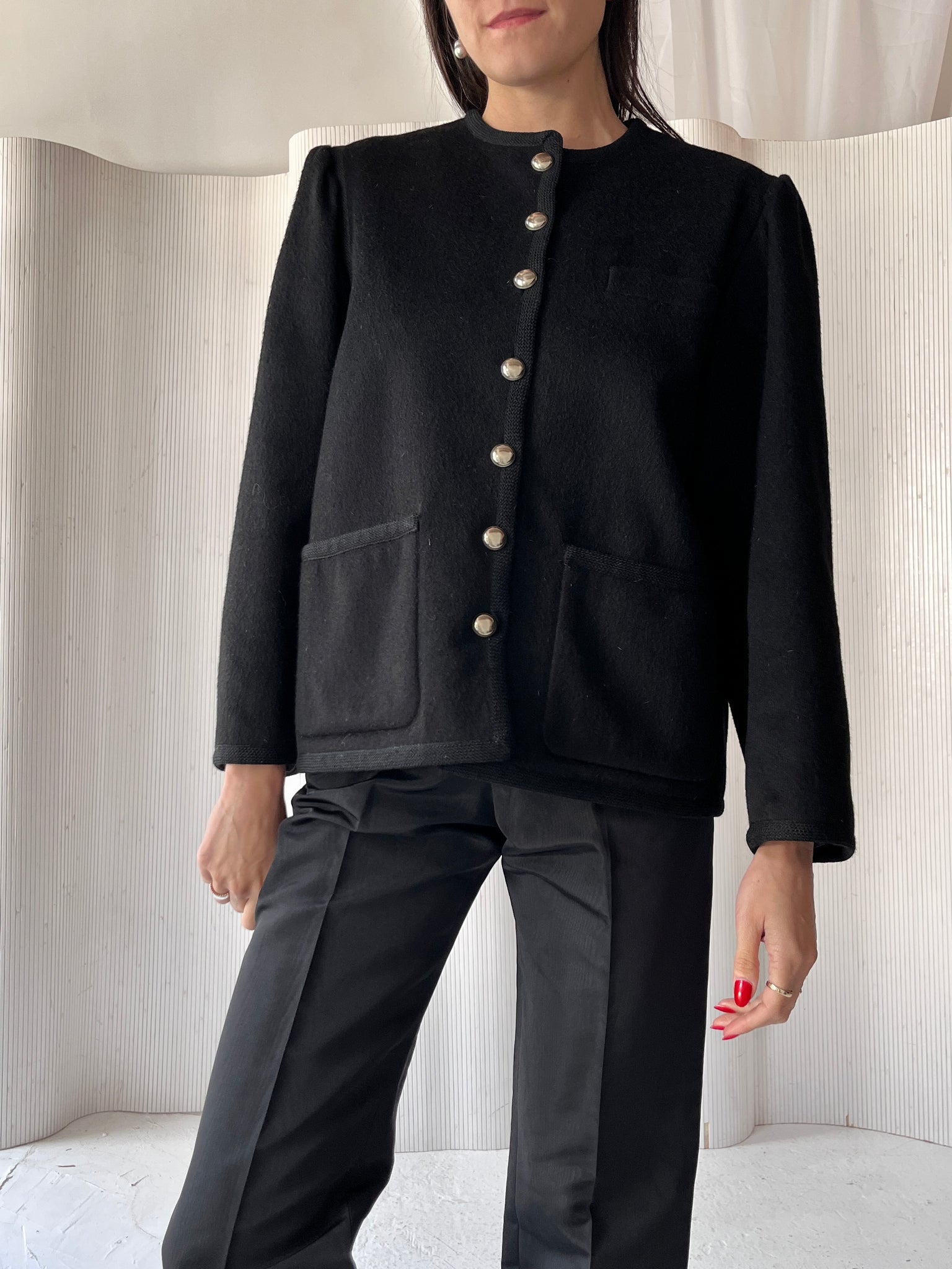 Saint Laurent Rive Gauche Black Wool Jacket