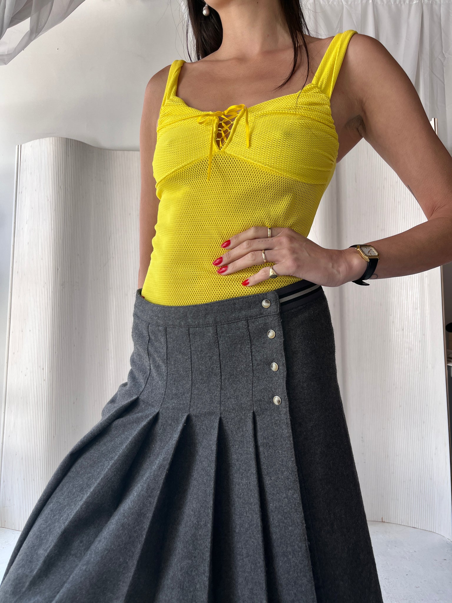 Prada Grey Wrap Skirt