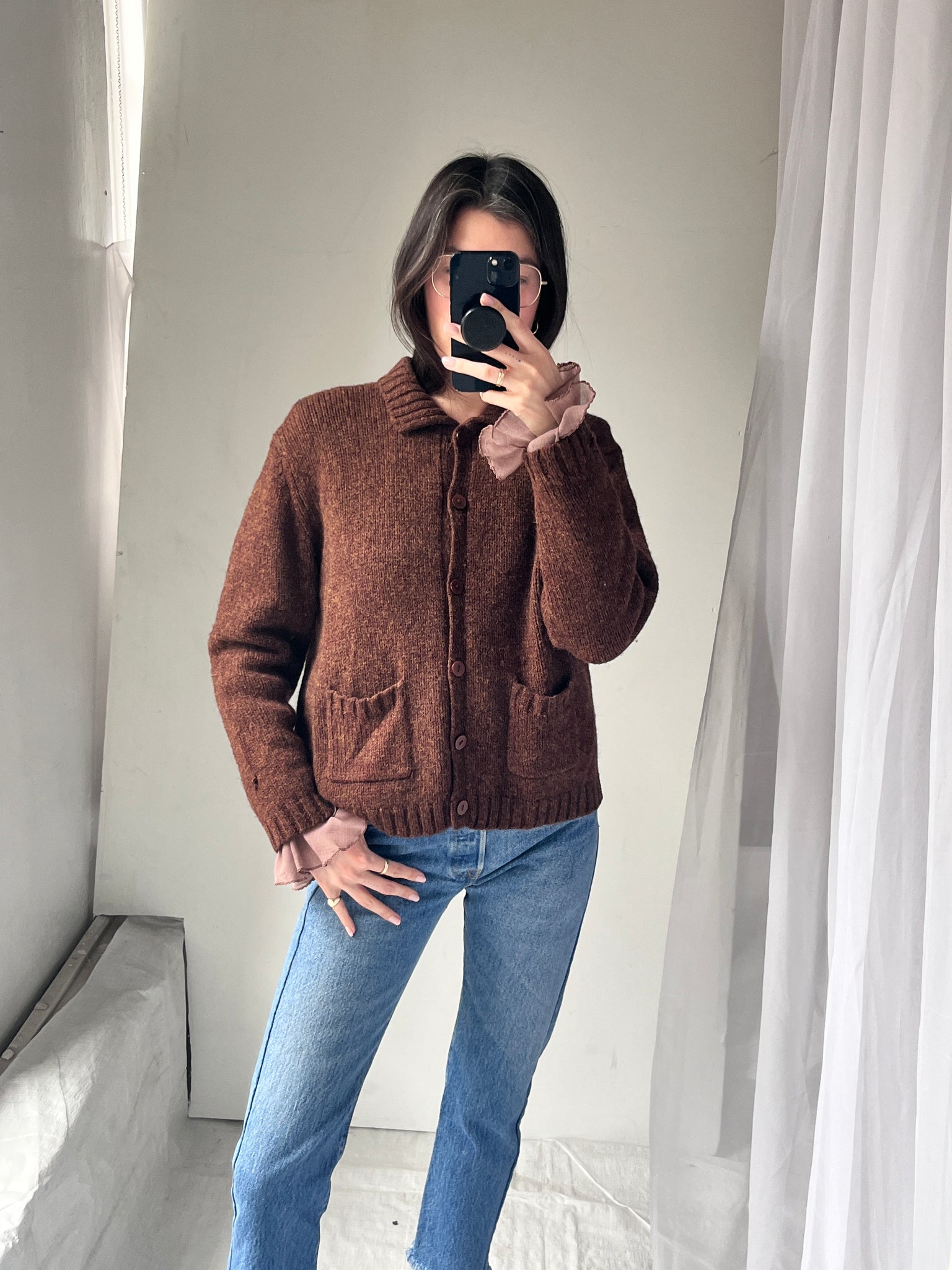 Jeanne Pierre 100% Wool Cardigan