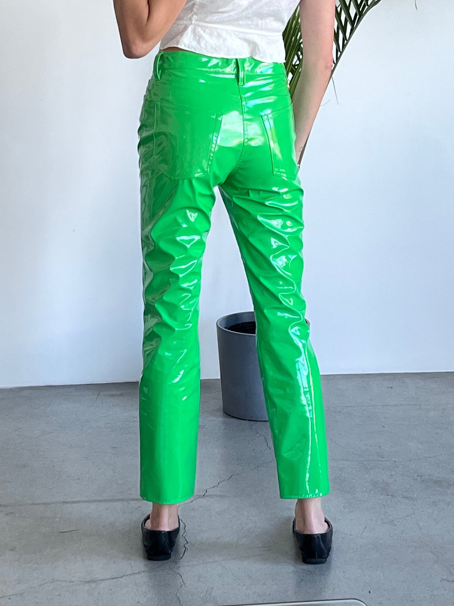 SM green vinyl pant