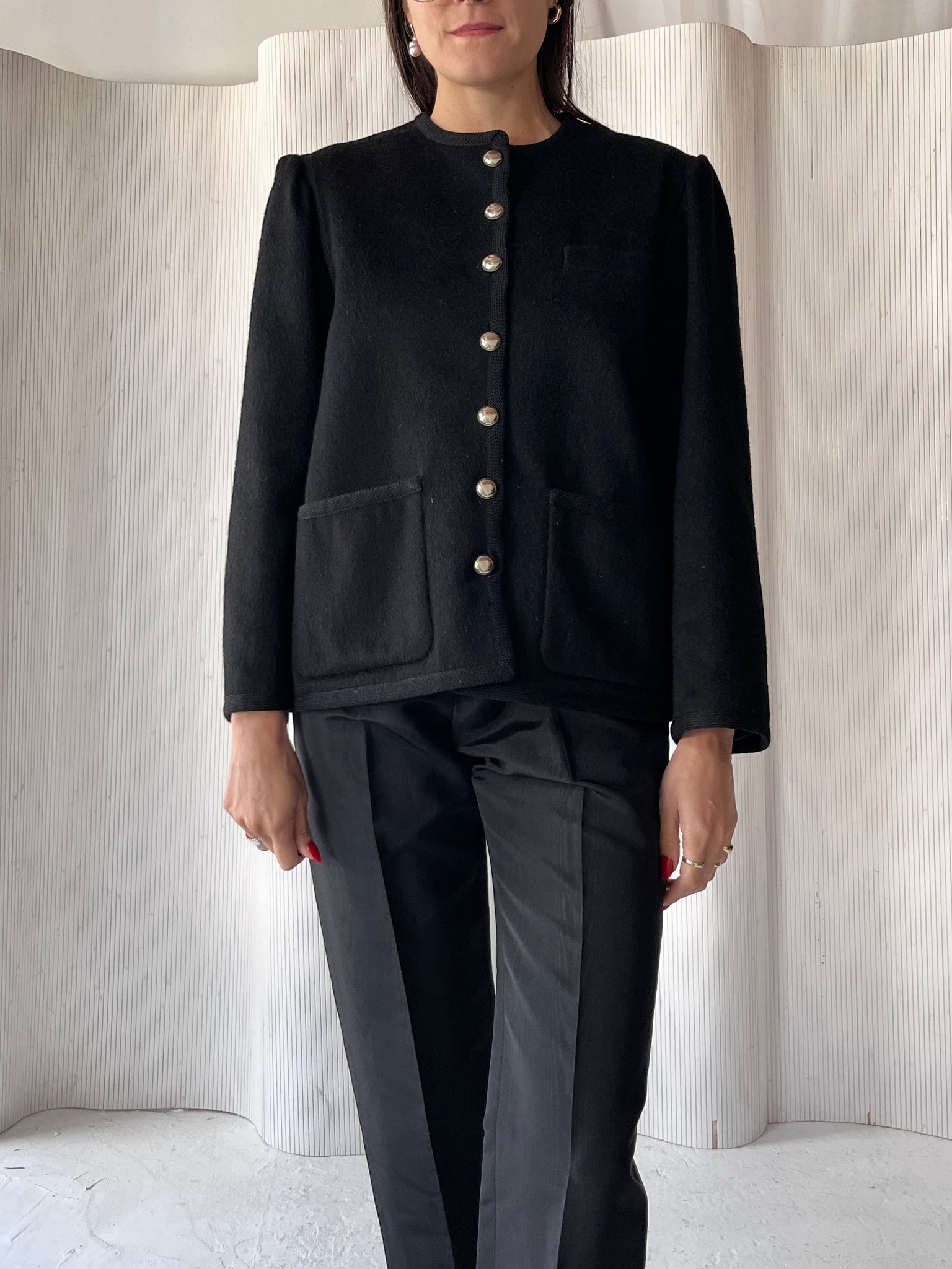 Saint Laurent Rive Gauche Black Wool Jacket