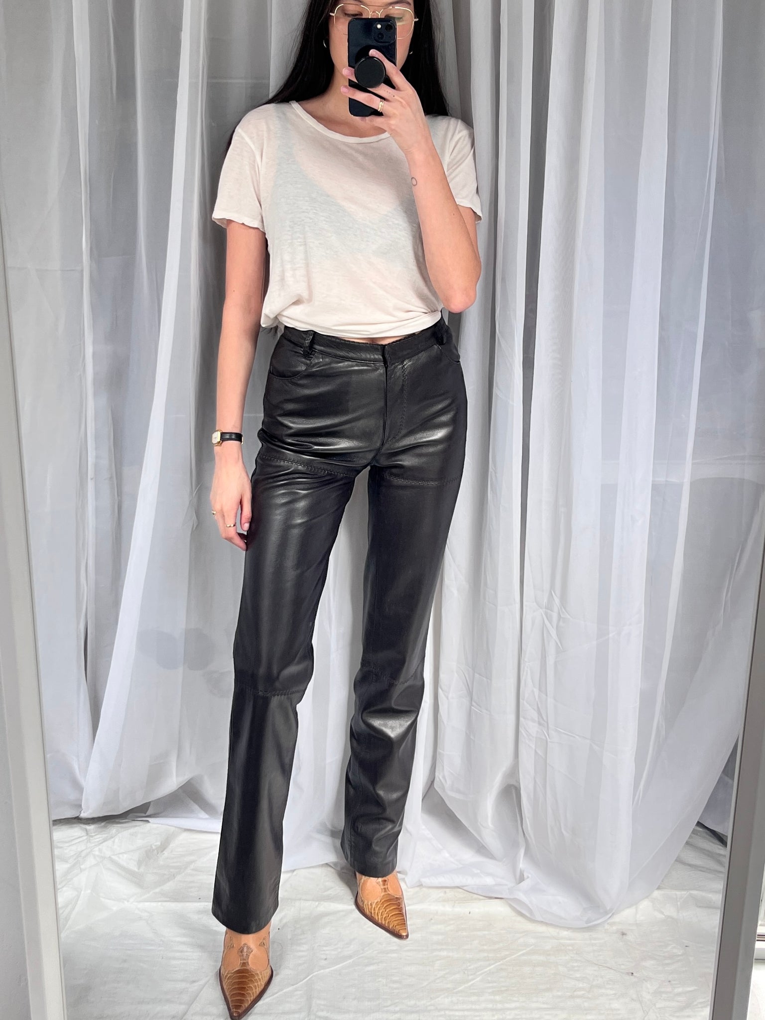 Rena Lange Leather Pants