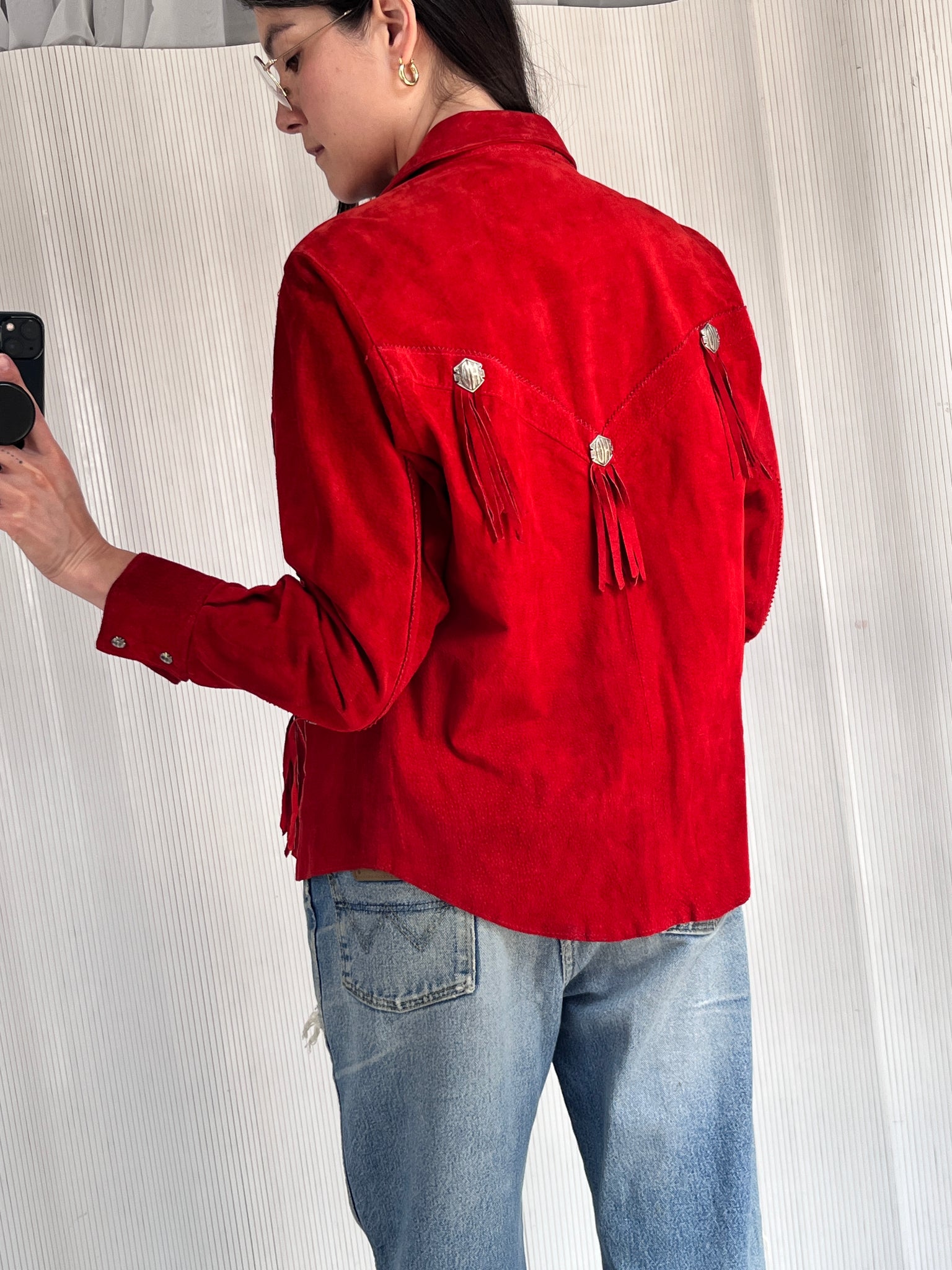 Harley Davidson Red Suede Western Shirt