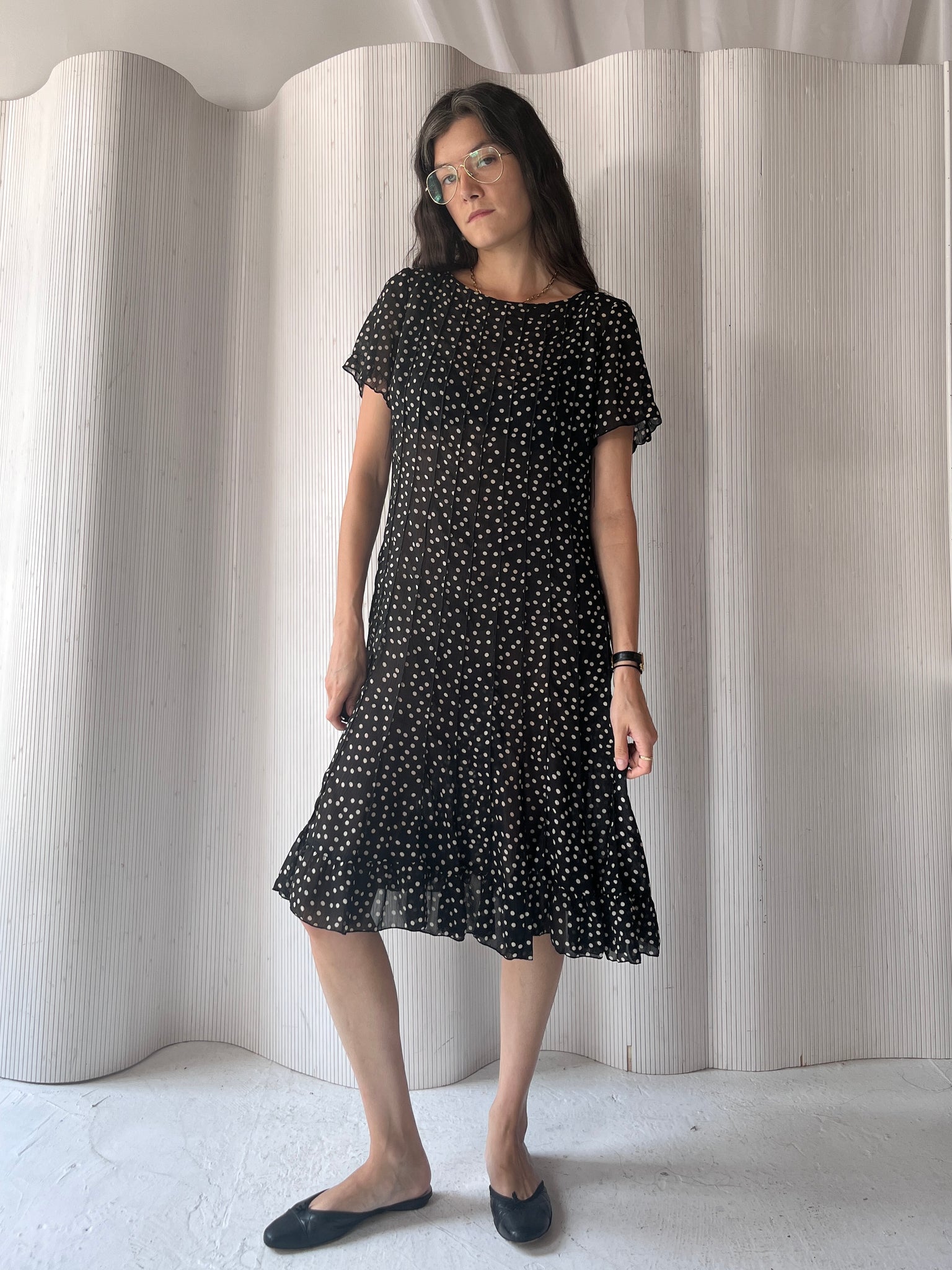 Polka dot sheer dress