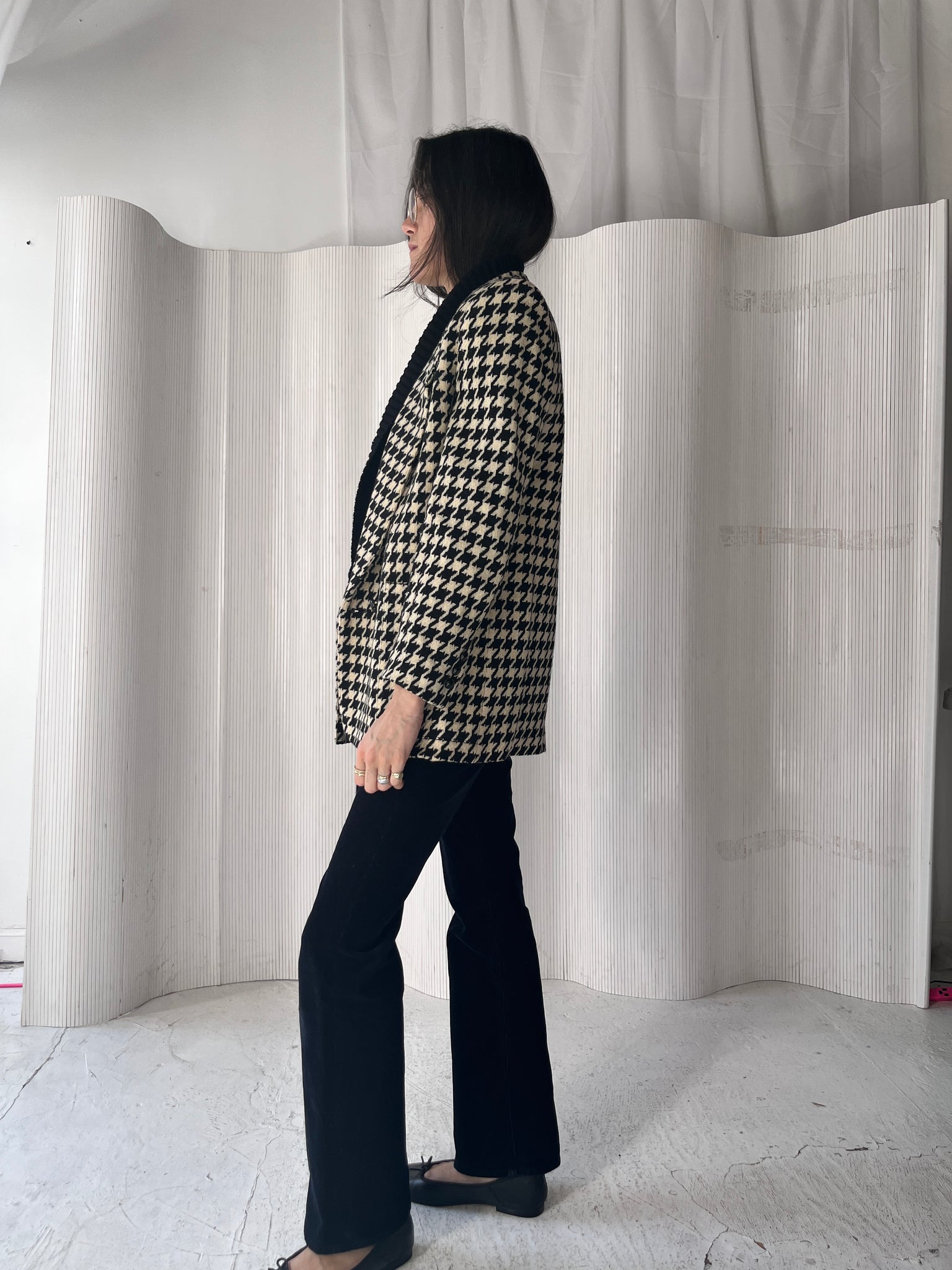 Vintage Wool Houndstooth Blazer