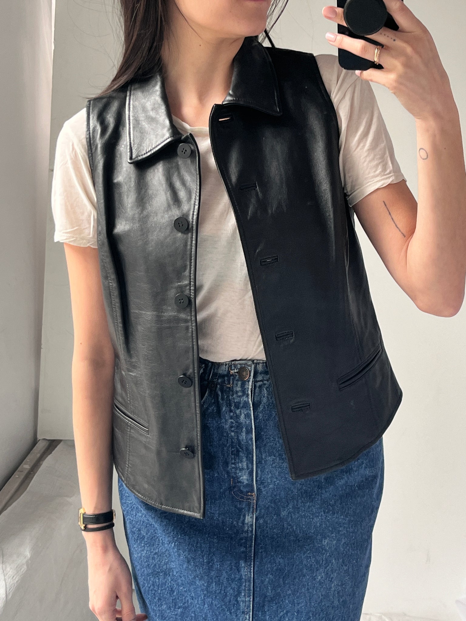 Ann Taylor Perfect Fit Leather Vest