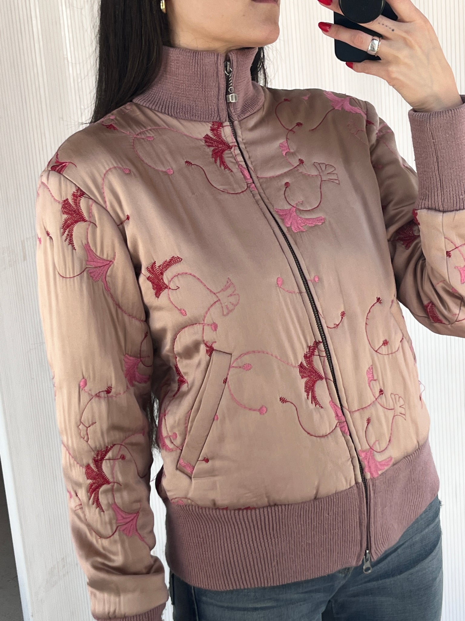 Guess silk embroidered bomber