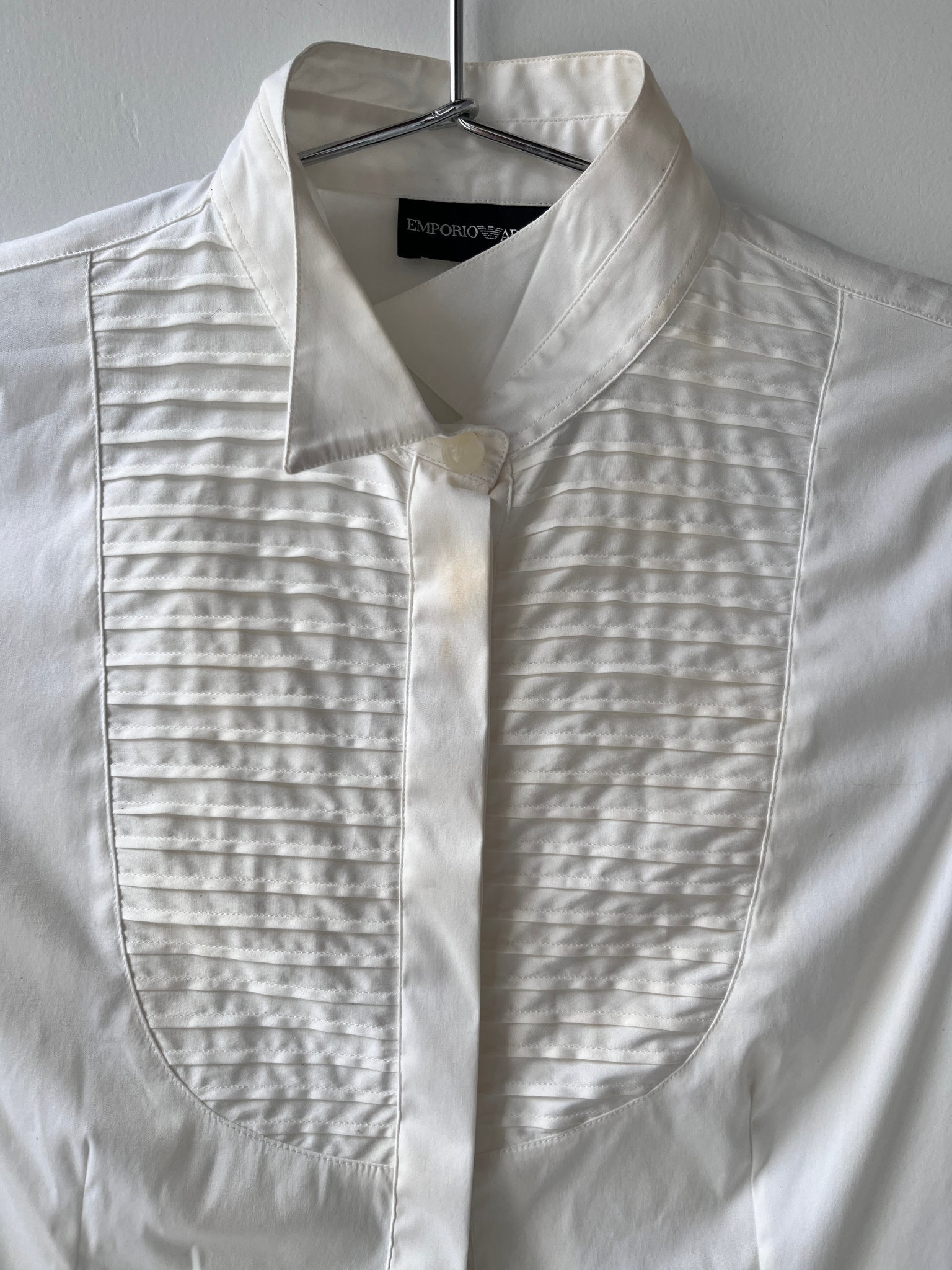 Giorgio Armani white tuxedo shirt