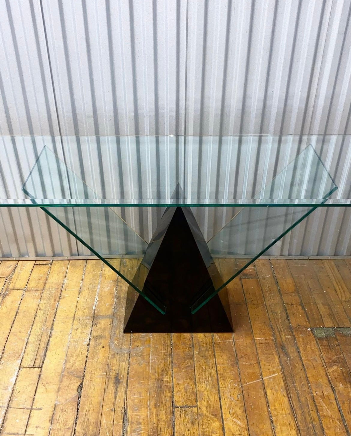 Post Modern geometric glass Console