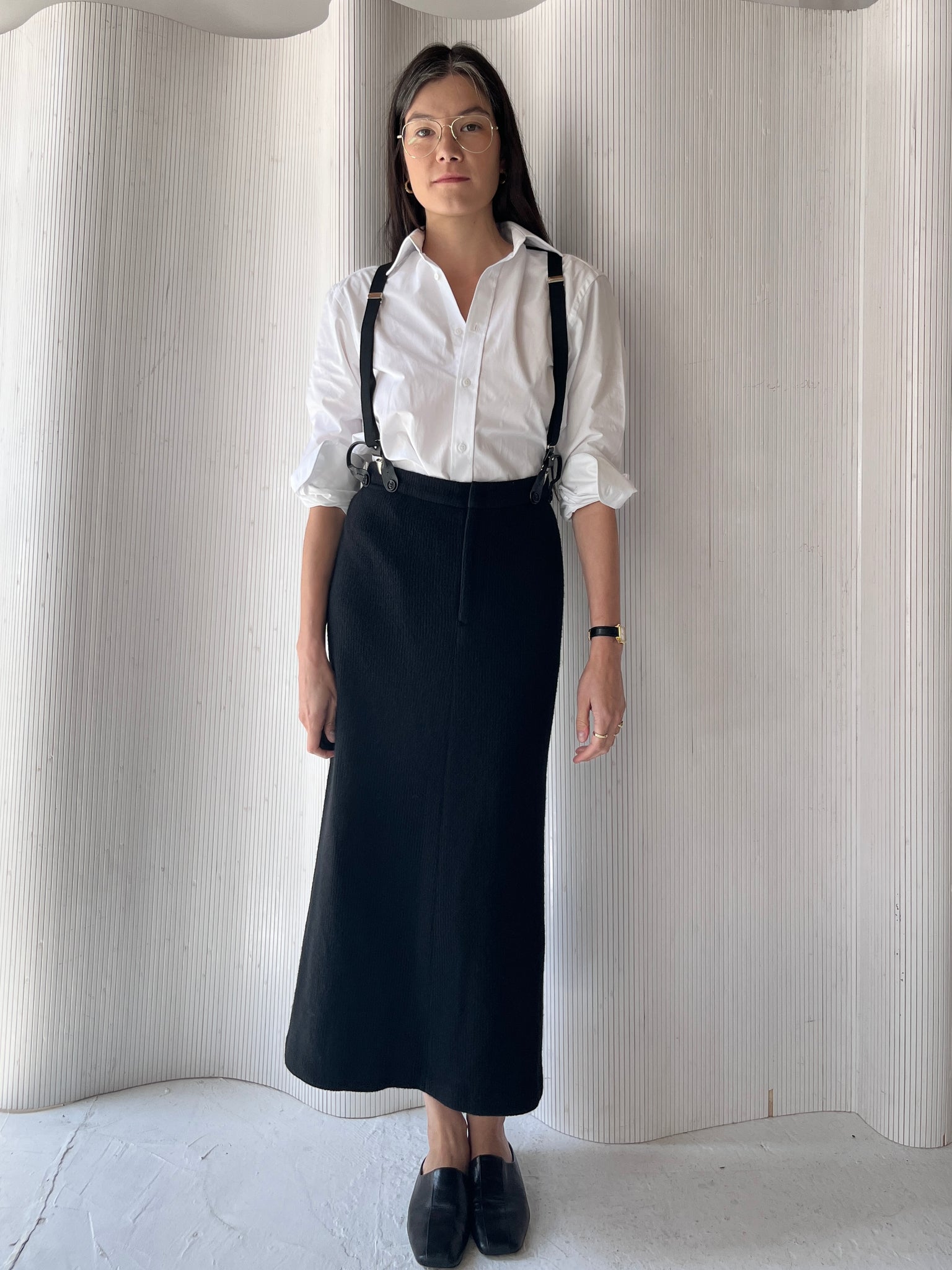 Y’s Yohji Yamamoto suspenders skirt