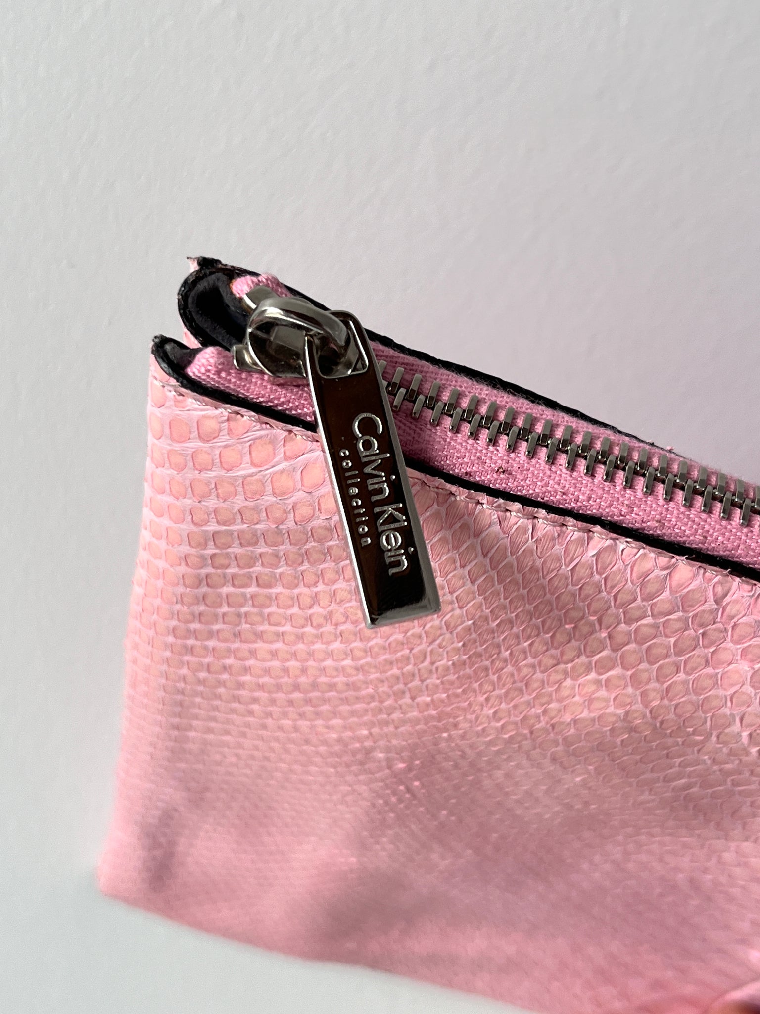 calvin klein pink snake clutch