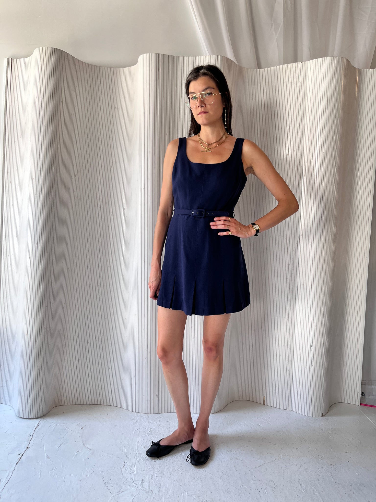 Vintage Bebe navy wool dress