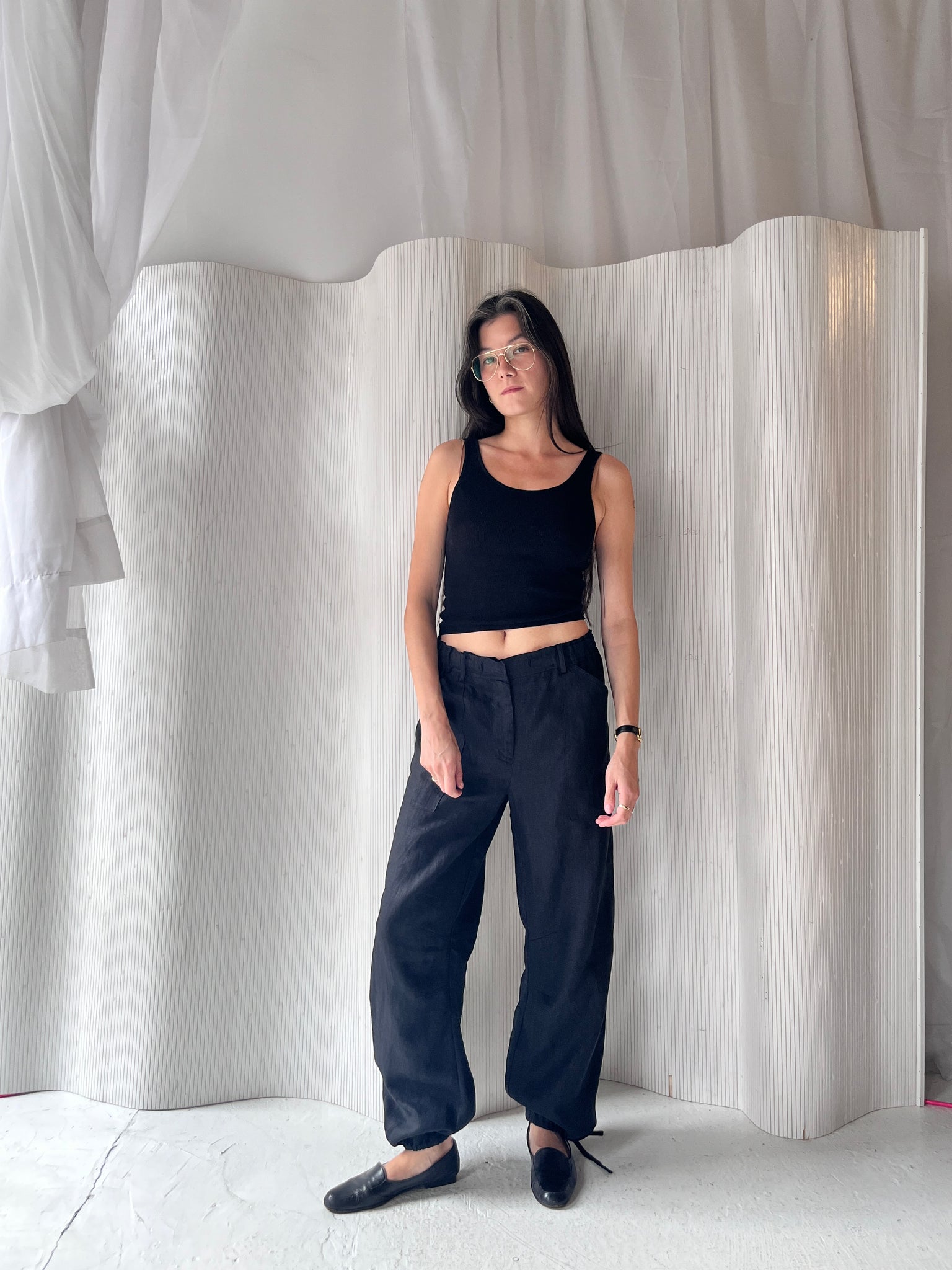 Faithful black linen pant