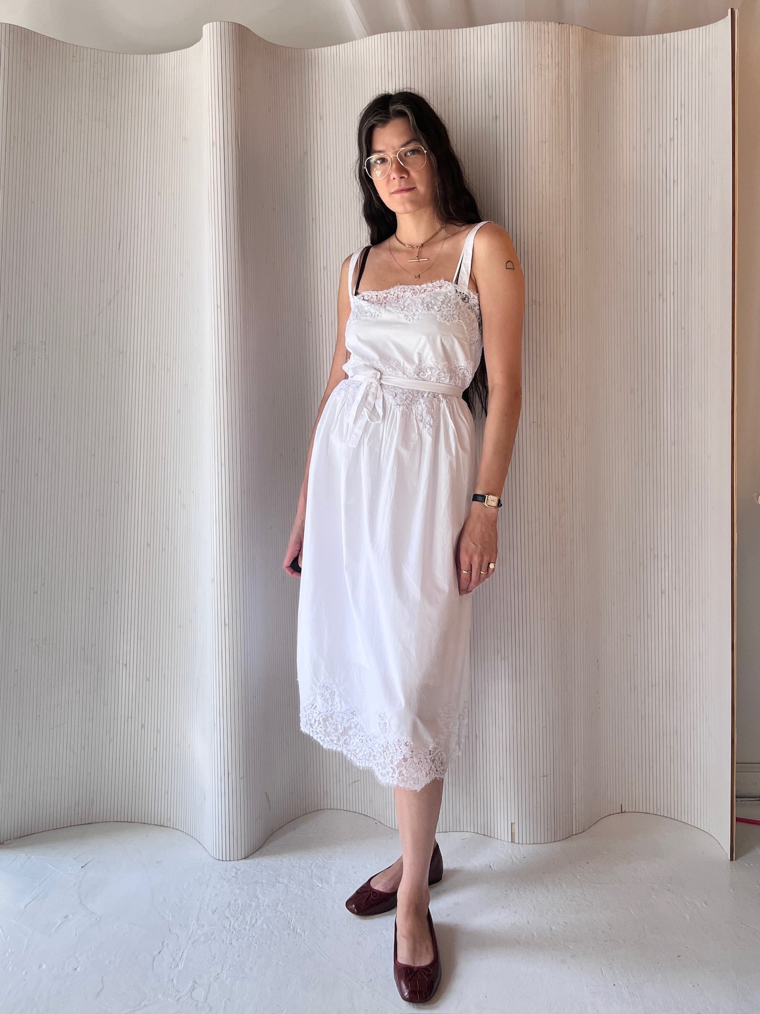 JCrew white cotton & lace dress