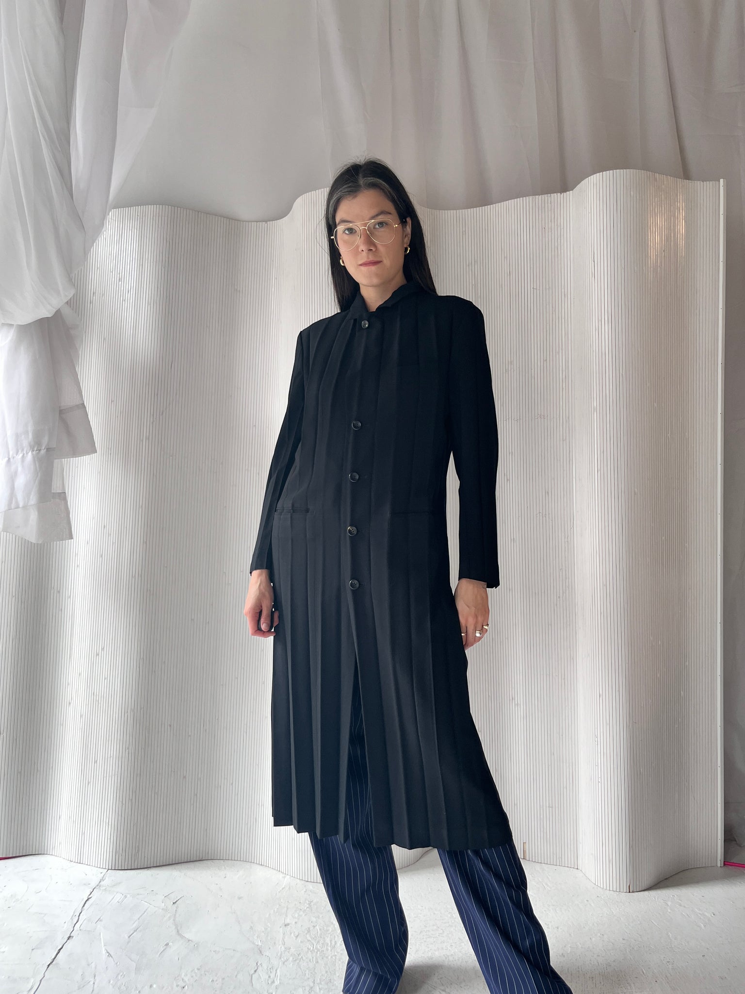 Issey Miyake black duster