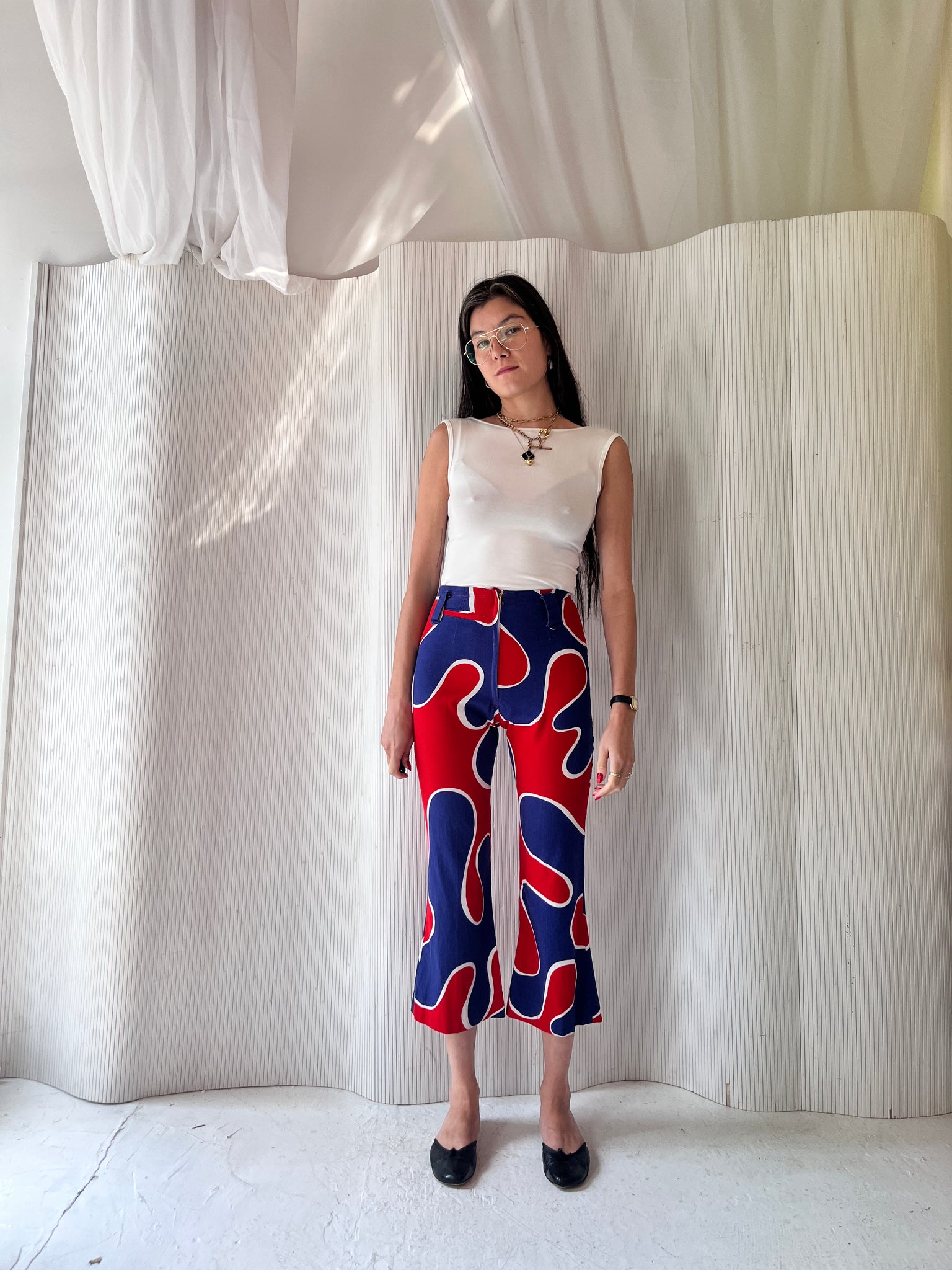 1970s handmade printed flares