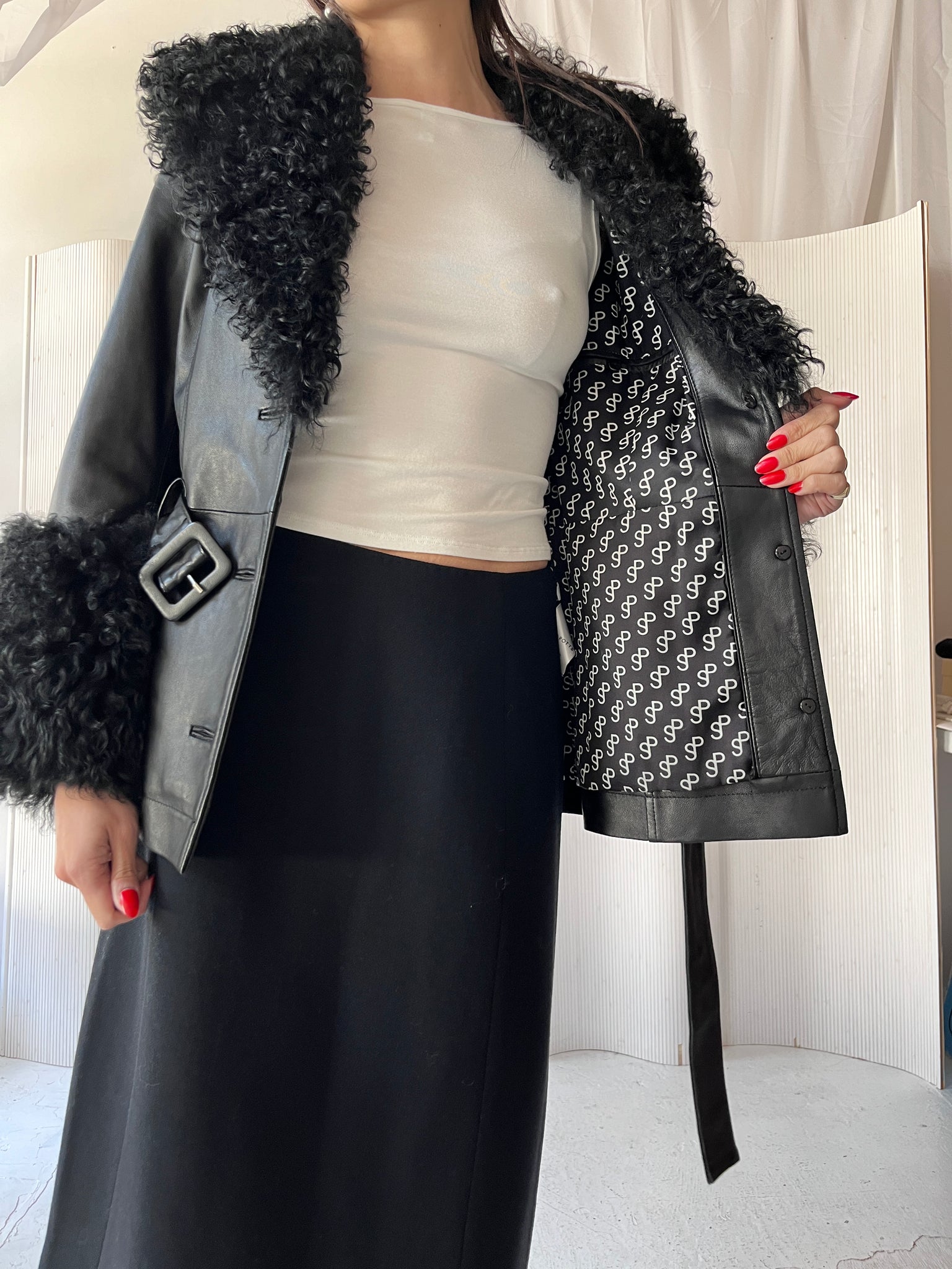 Saks Potts Shorty Shearling Jacket