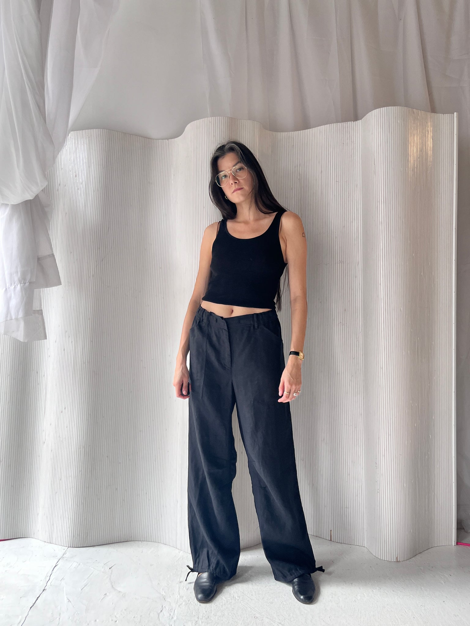 Faithful black linen pant