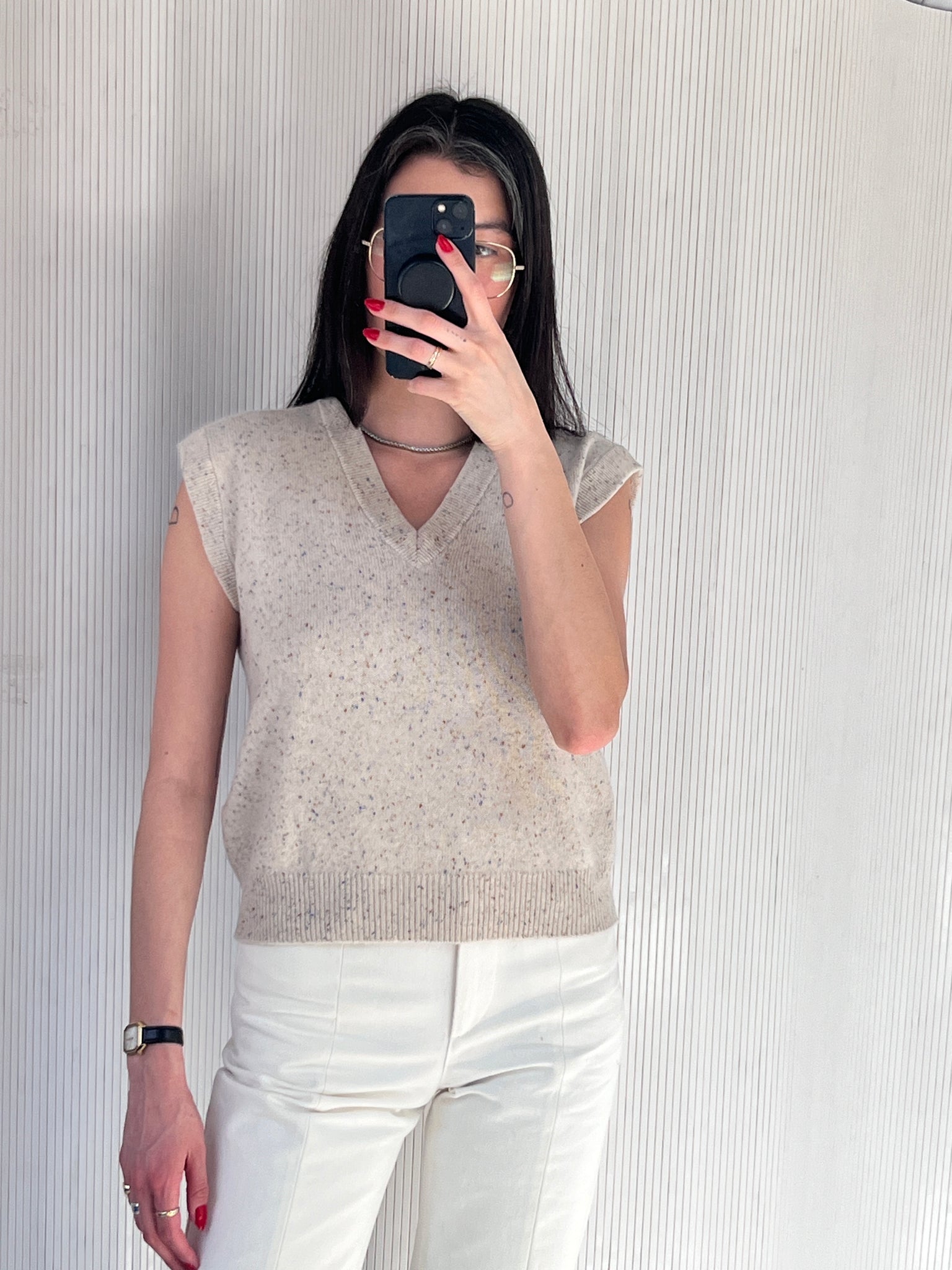 Funfetti cashmere sweater vest