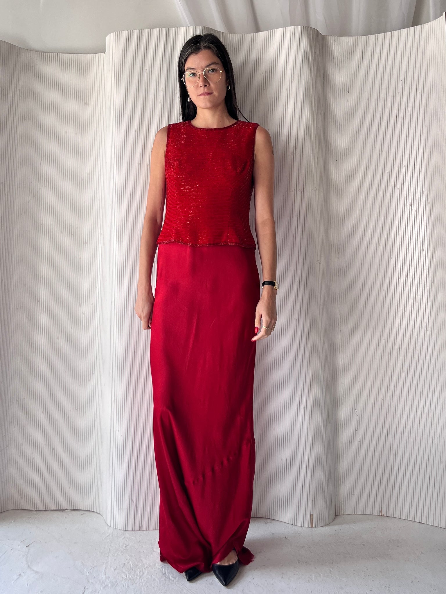 Nili Lotan Silk Red Slip Dress