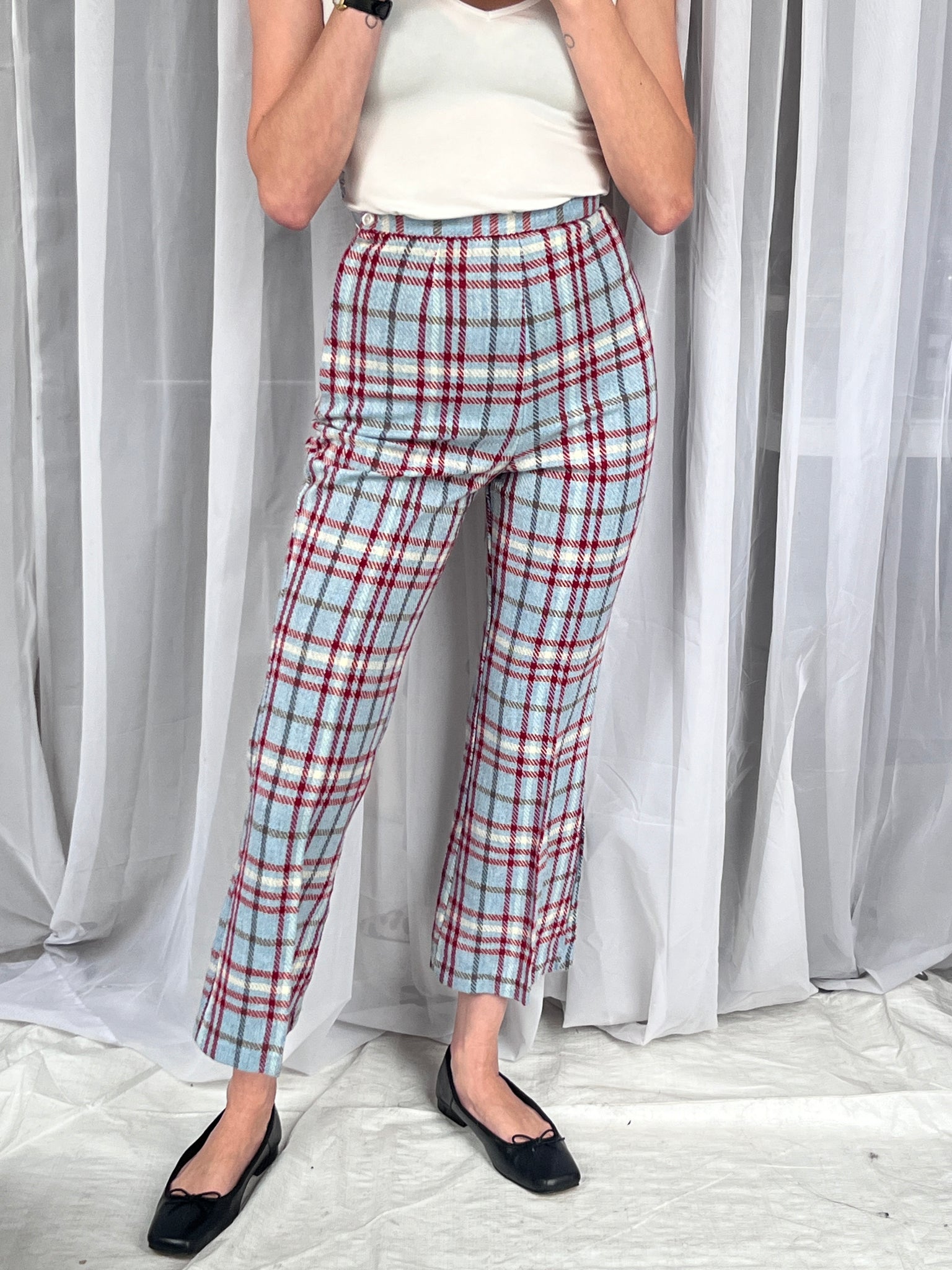 Blue & Red Plaid Pant