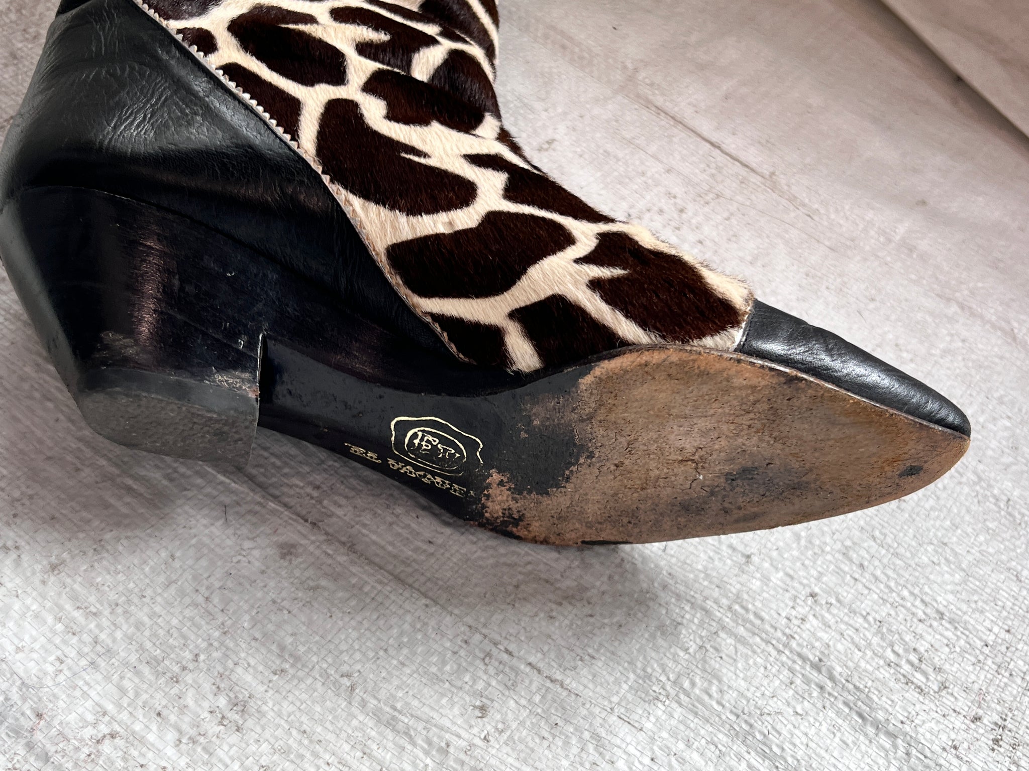 Giraffe Print pony hair boot